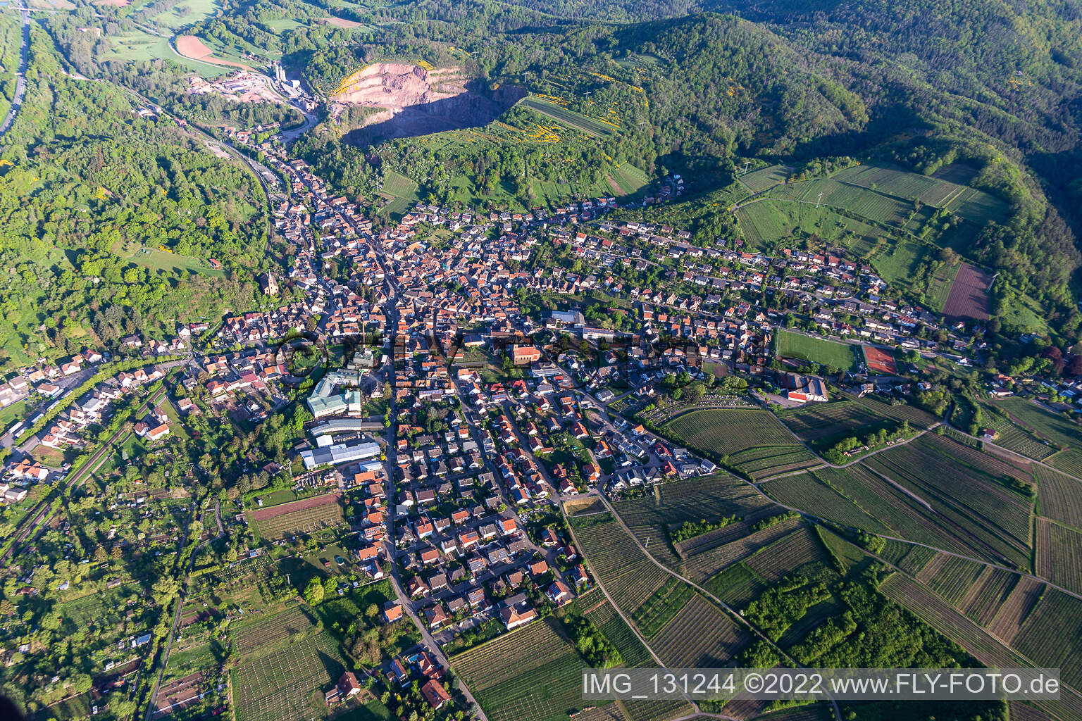 Albersweiler in the state Rhineland-Palatinate, Germany viewn from the air