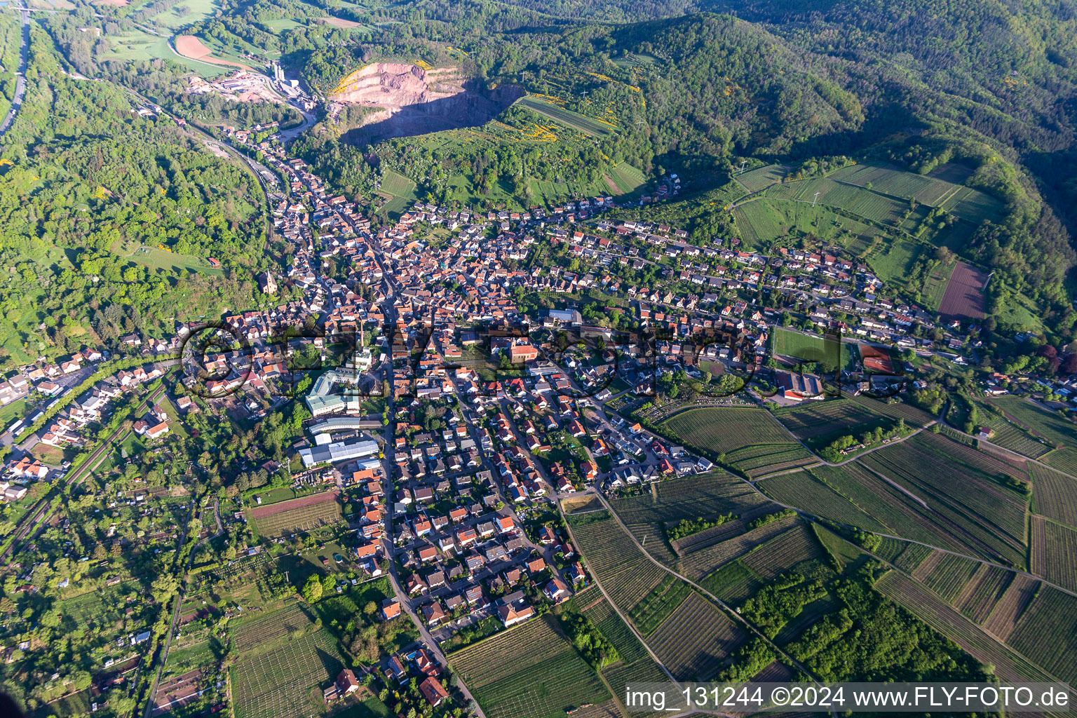 Albersweiler in the state Rhineland-Palatinate, Germany viewn from the air