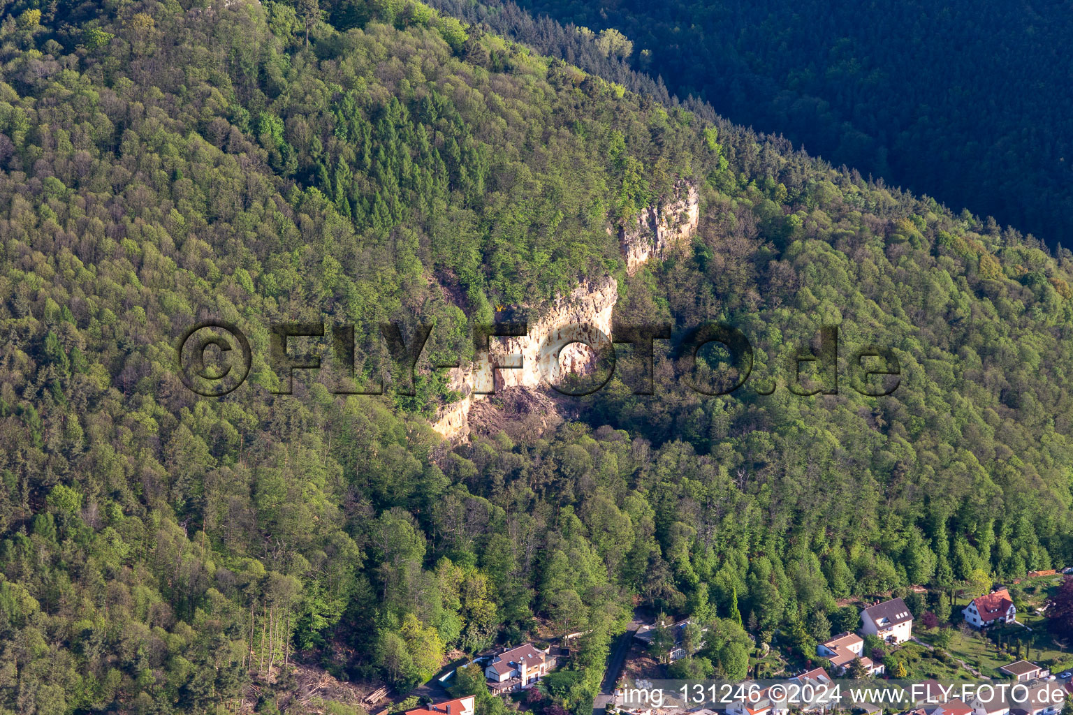 Aerial view of Frankweiler in the state Rhineland-Palatinate, Germany