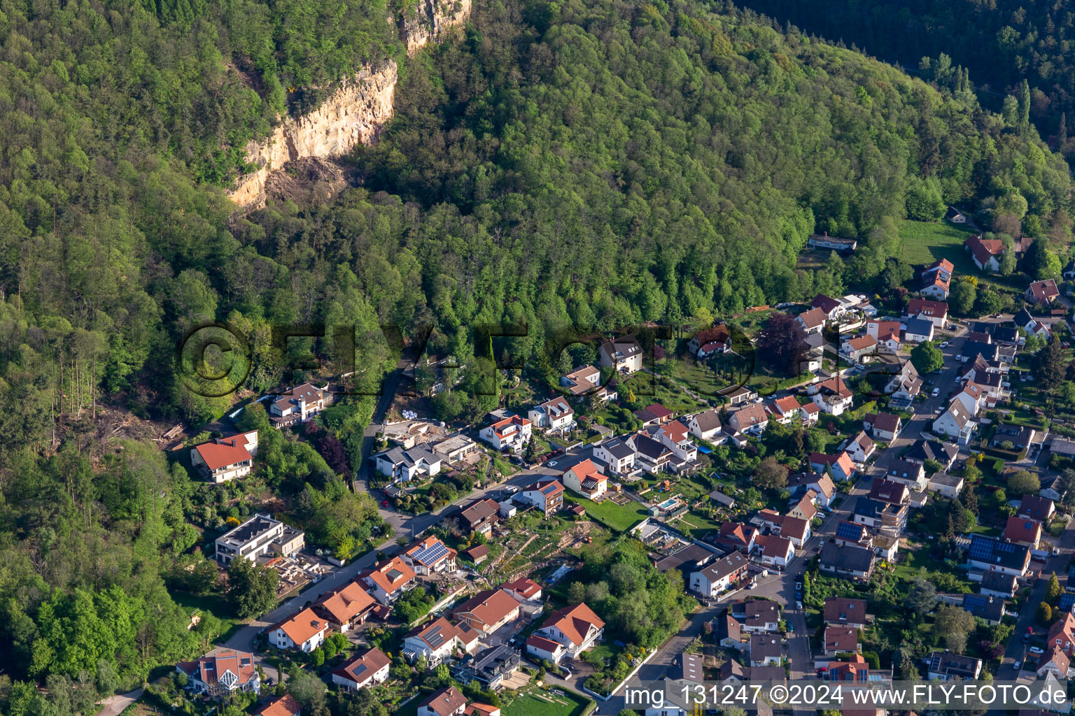 Aerial photograpy of Frankweiler in the state Rhineland-Palatinate, Germany