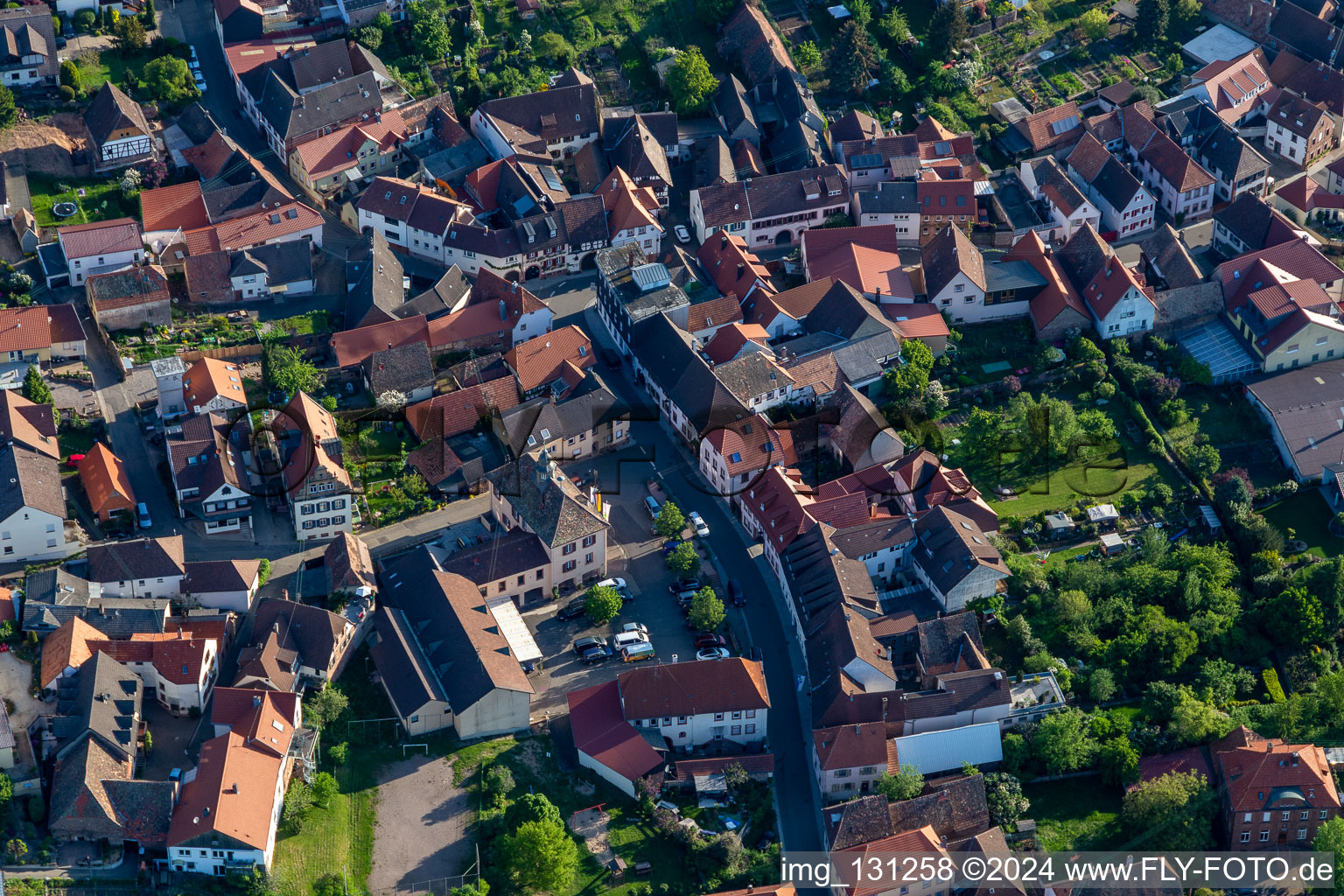 District Weyher in Weyher in der Pfalz in the state Rhineland-Palatinate, Germany from above