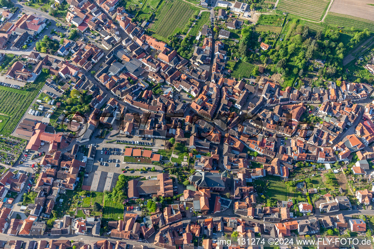 Aerial photograpy of District SaintMartin in Sankt Martin in the state Rhineland-Palatinate, Germany