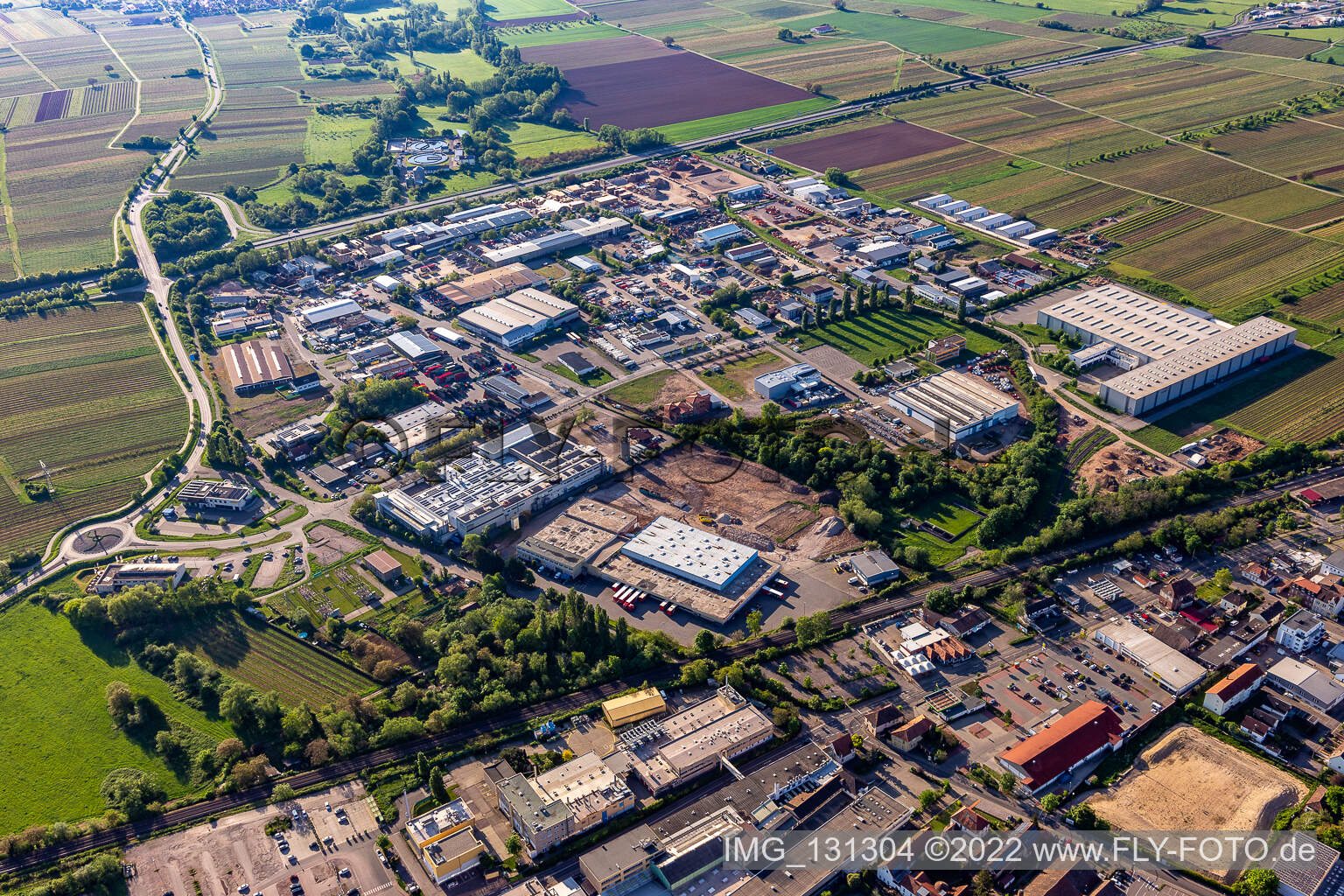 Industrial ring in Edenkoben in the state Rhineland-Palatinate, Germany