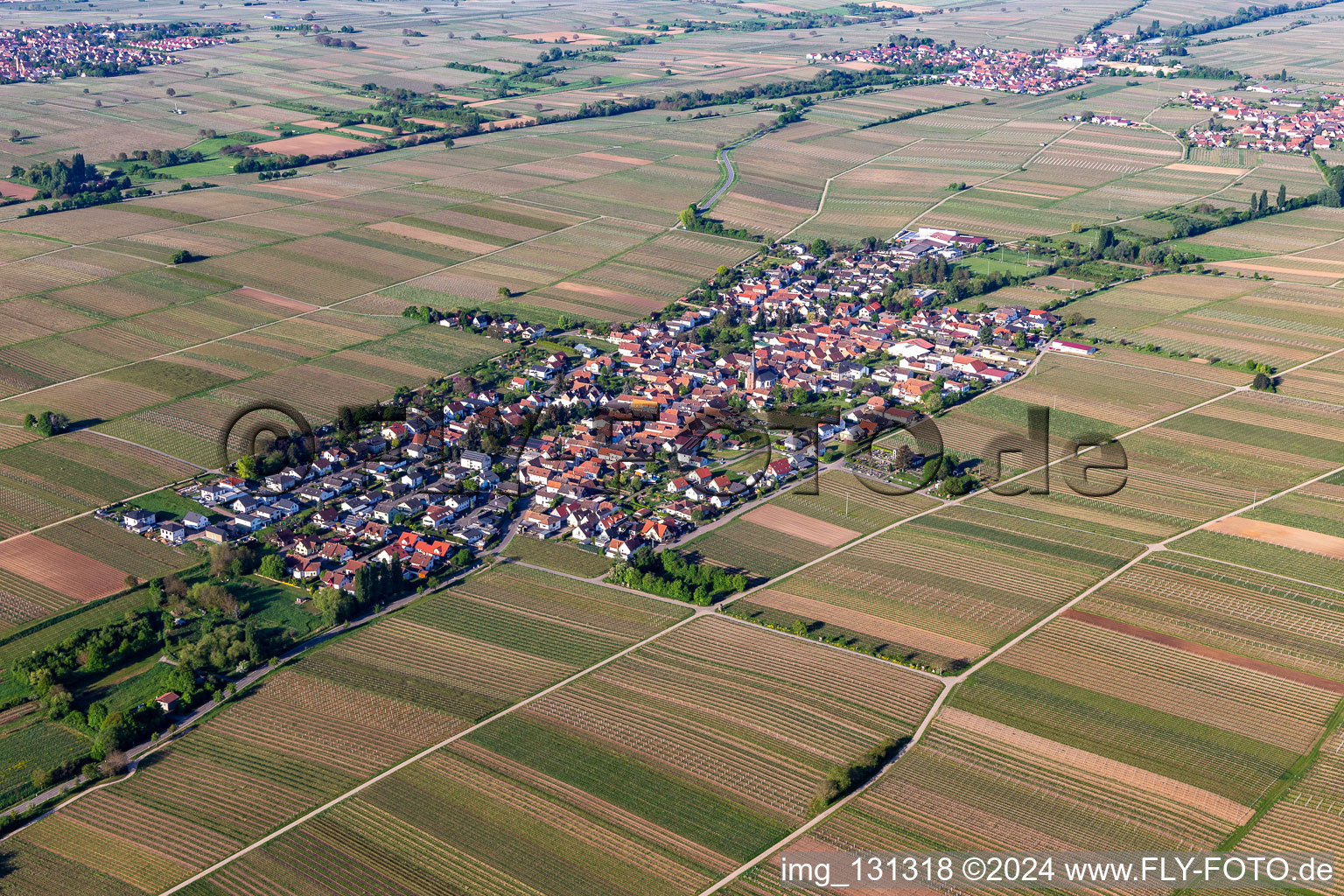 Roschbach in the state Rhineland-Palatinate, Germany viewn from the air