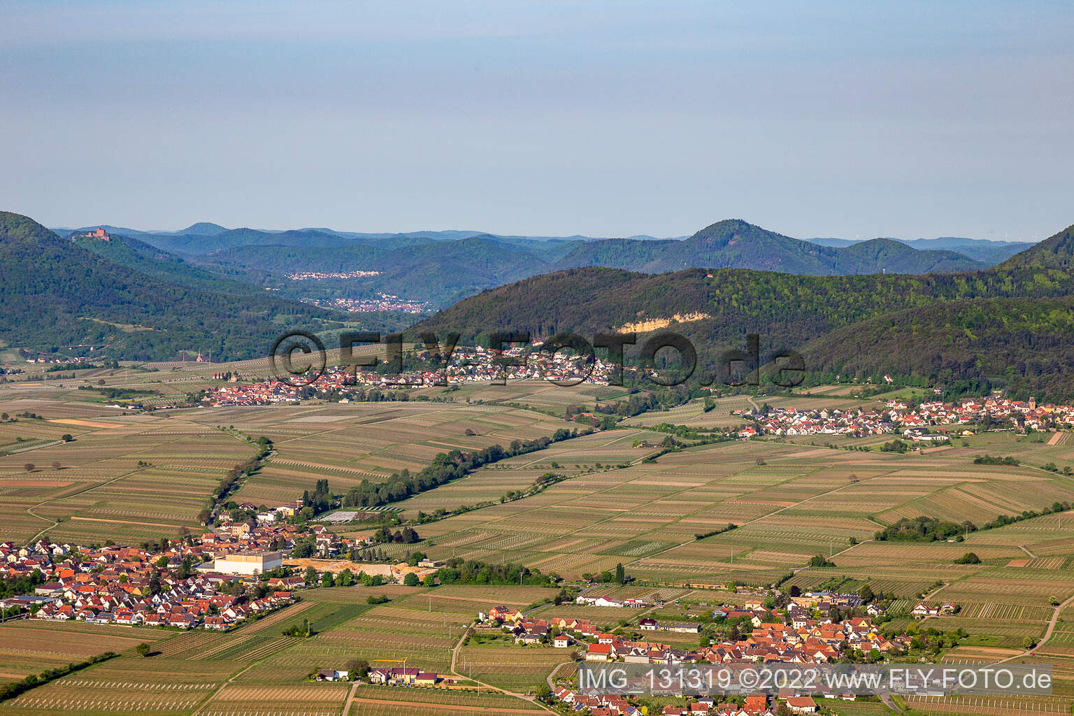 Drone image of Böchingen in the state Rhineland-Palatinate, Germany