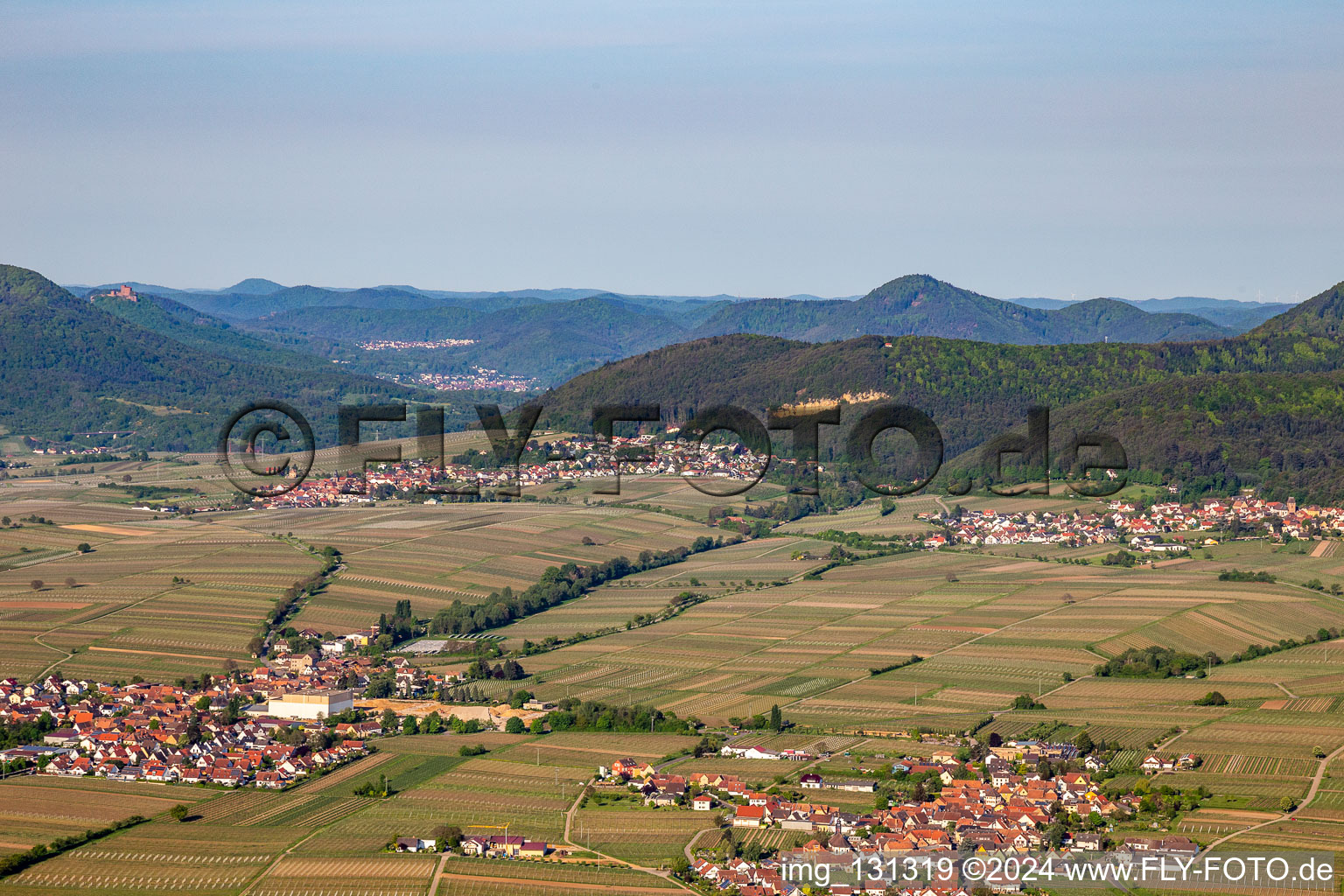 Drone image of Böchingen in the state Rhineland-Palatinate, Germany