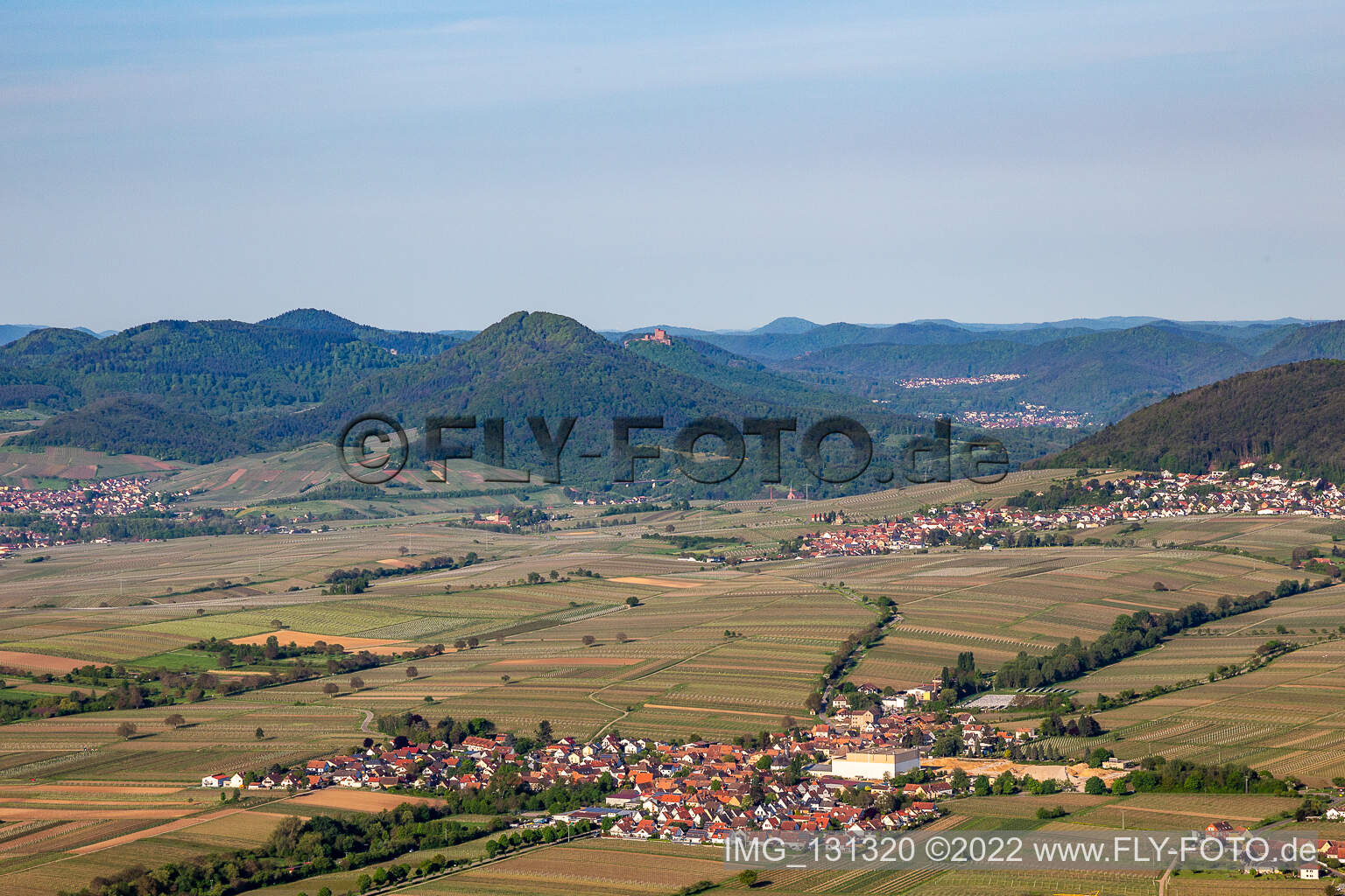 Böchingen in the state Rhineland-Palatinate, Germany from the drone perspective