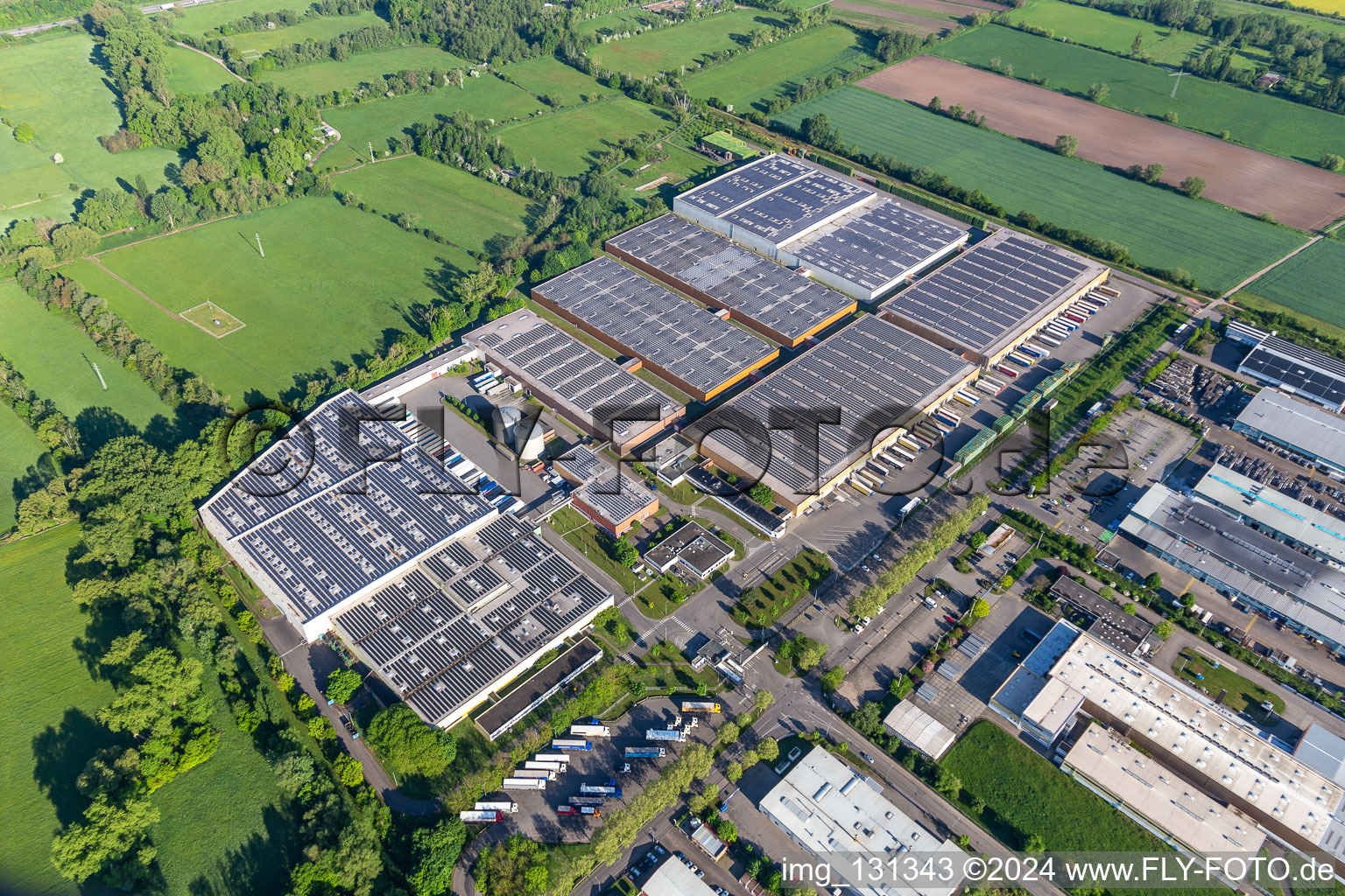 Aerial view of Industrial area Landau East Michelin TIRE WORKS. LANDAU in Landau in der Pfalz in the state Rhineland-Palatinate, Germany