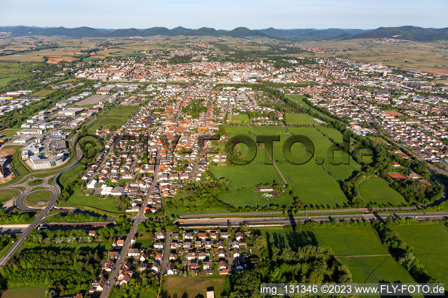 District Queichheim in Landau in der Pfalz in the state Rhineland-Palatinate, Germany out of the air