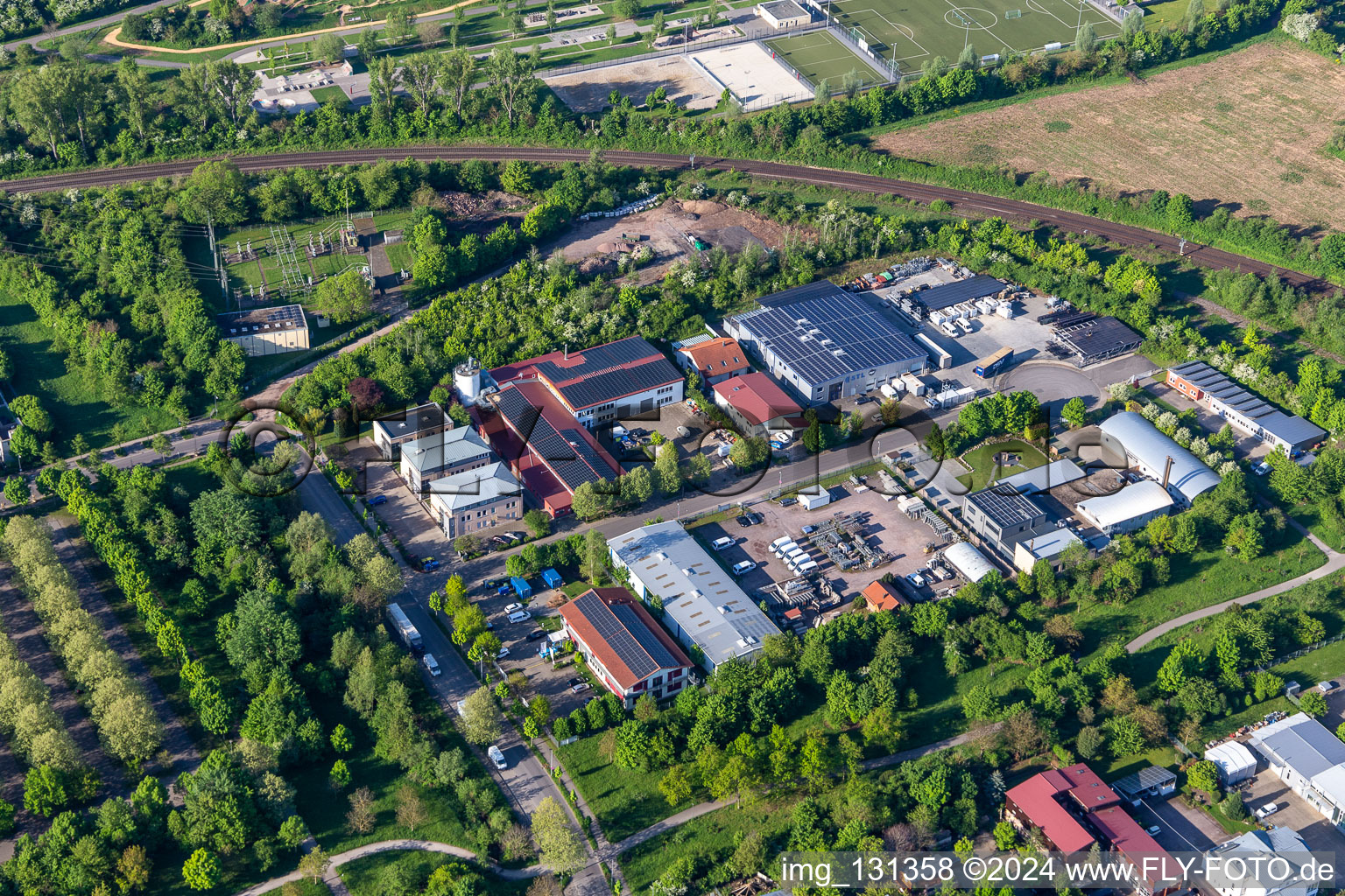 Albert Einstein Street commercial area in Landau in der Pfalz in the state Rhineland-Palatinate, Germany