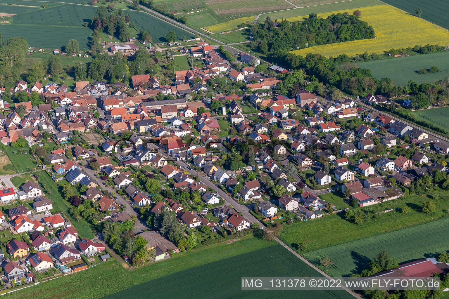 Drone image of Barbelroth in the state Rhineland-Palatinate, Germany