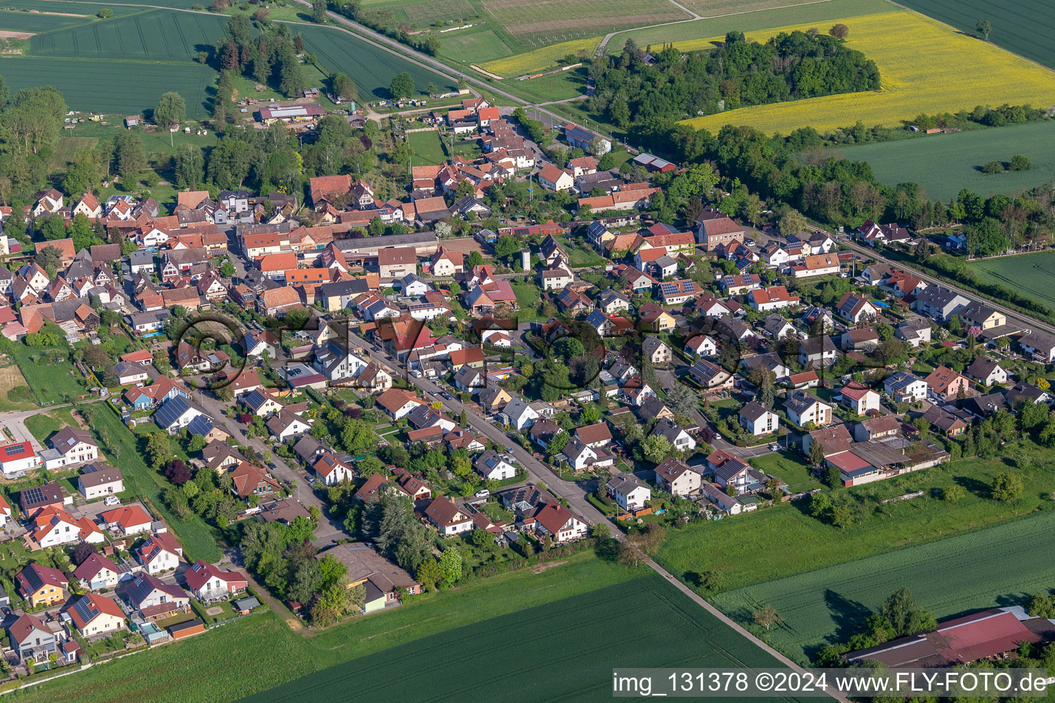 Drone image of Barbelroth in the state Rhineland-Palatinate, Germany