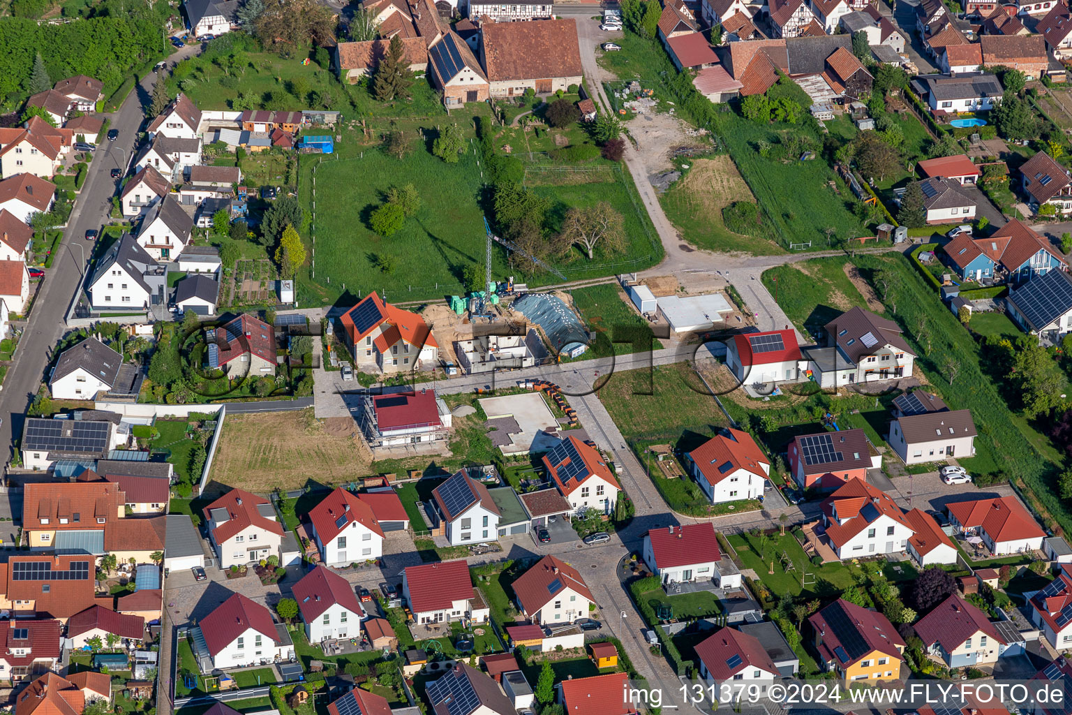 Drone image of Barbelroth in the state Rhineland-Palatinate, Germany