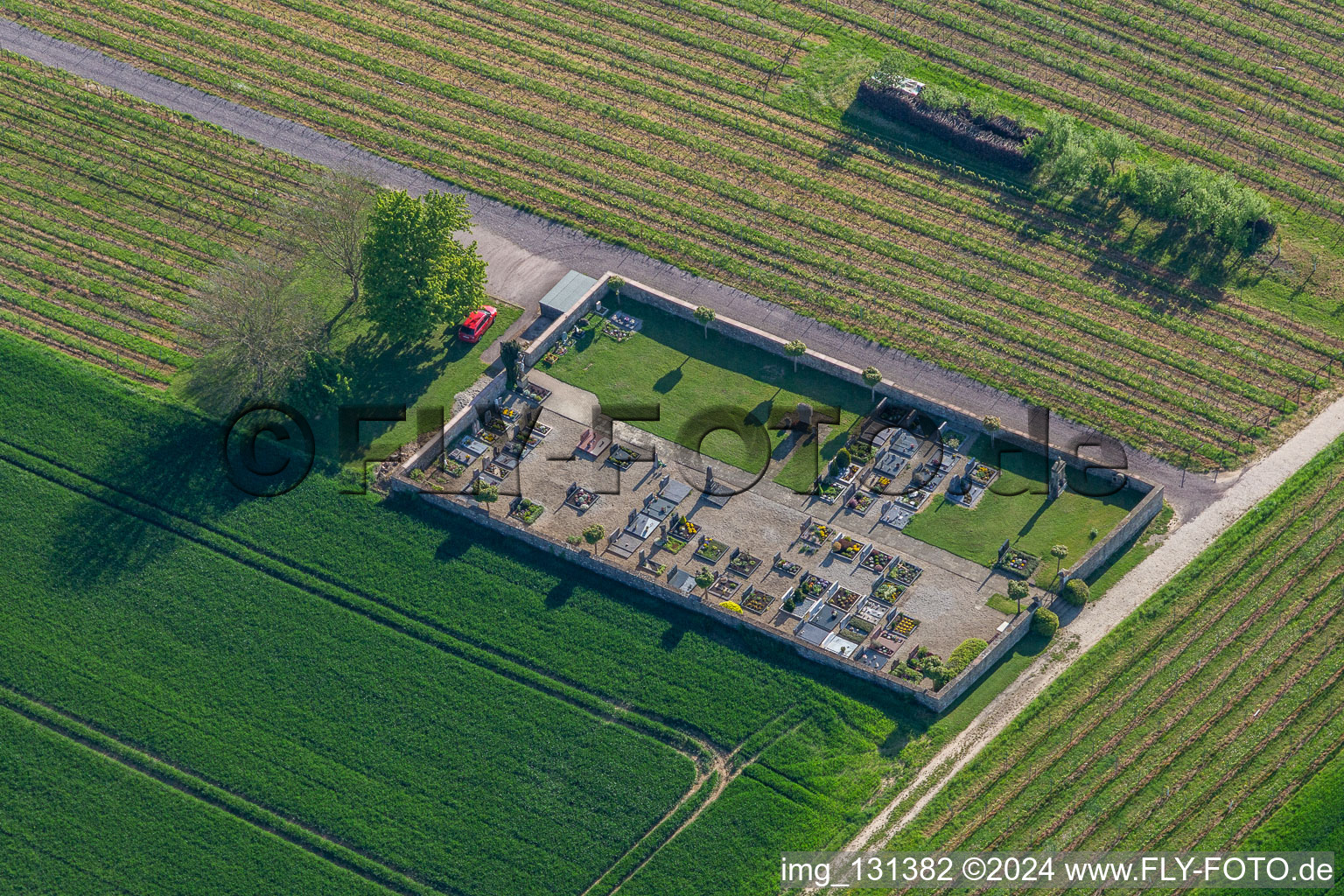 Cemetery in the district Kleinsteinfeld in Niederotterbach in the state Rhineland-Palatinate, Germany