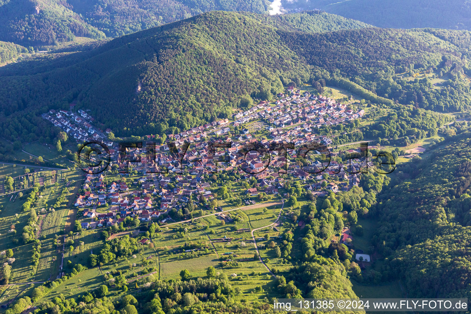 Oblique view of Wernersberg in the state Rhineland-Palatinate, Germany