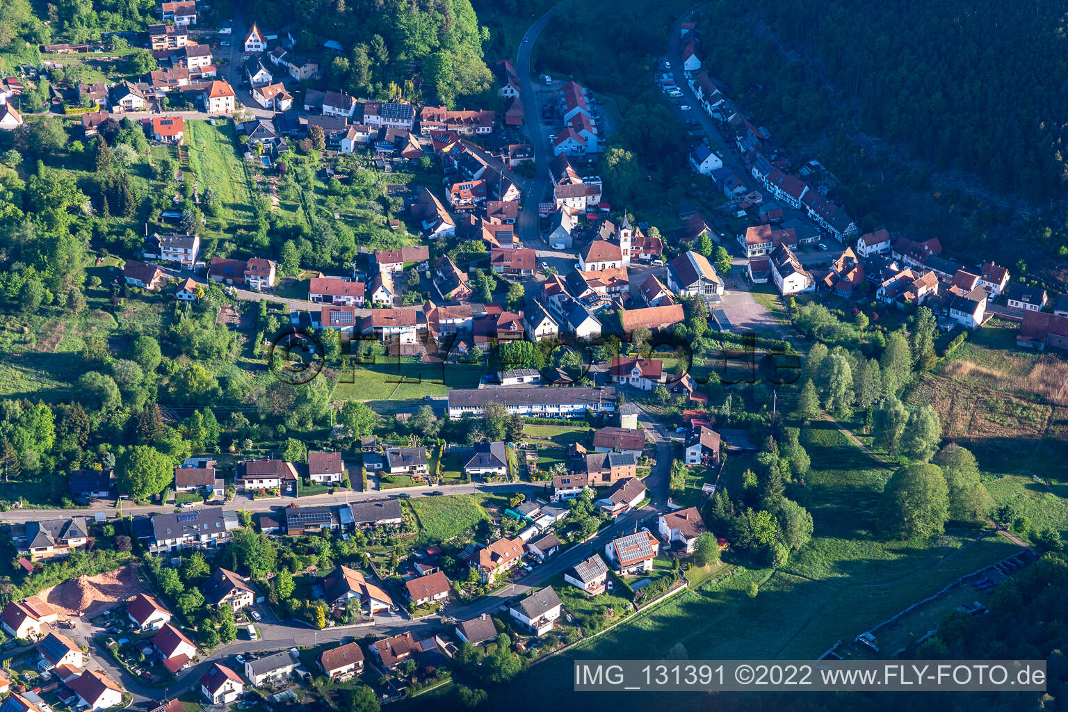 Spirkelbach in the state Rhineland-Palatinate, Germany seen from above