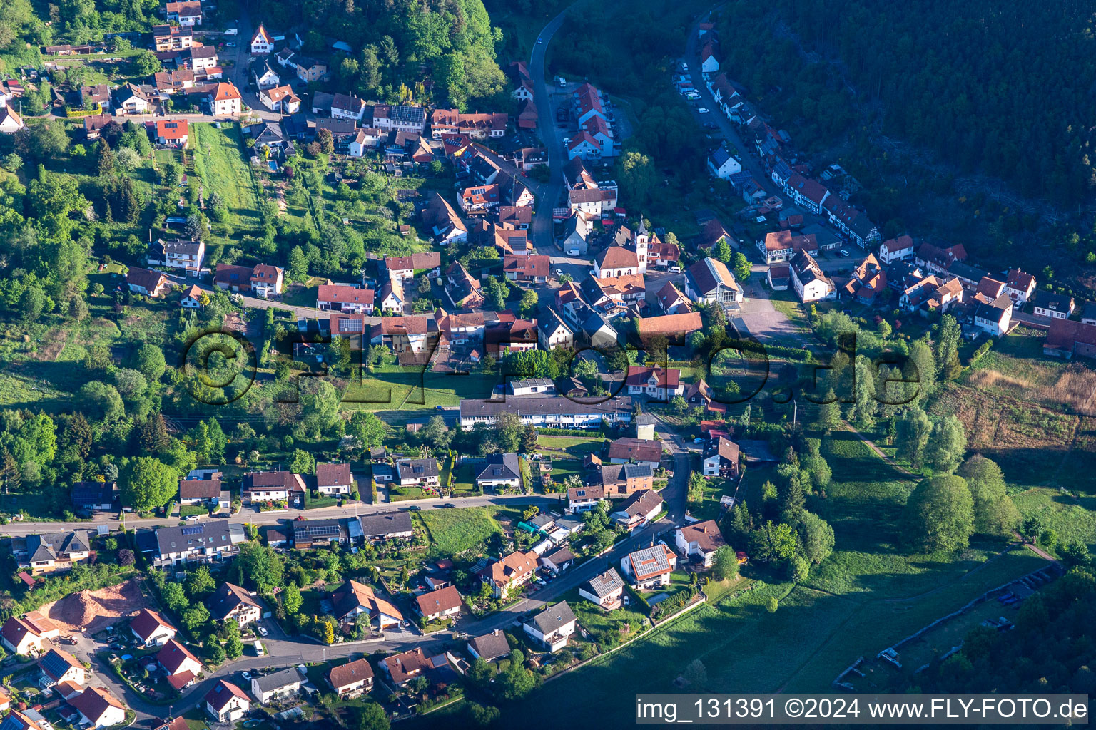 Spirkelbach in the state Rhineland-Palatinate, Germany seen from above