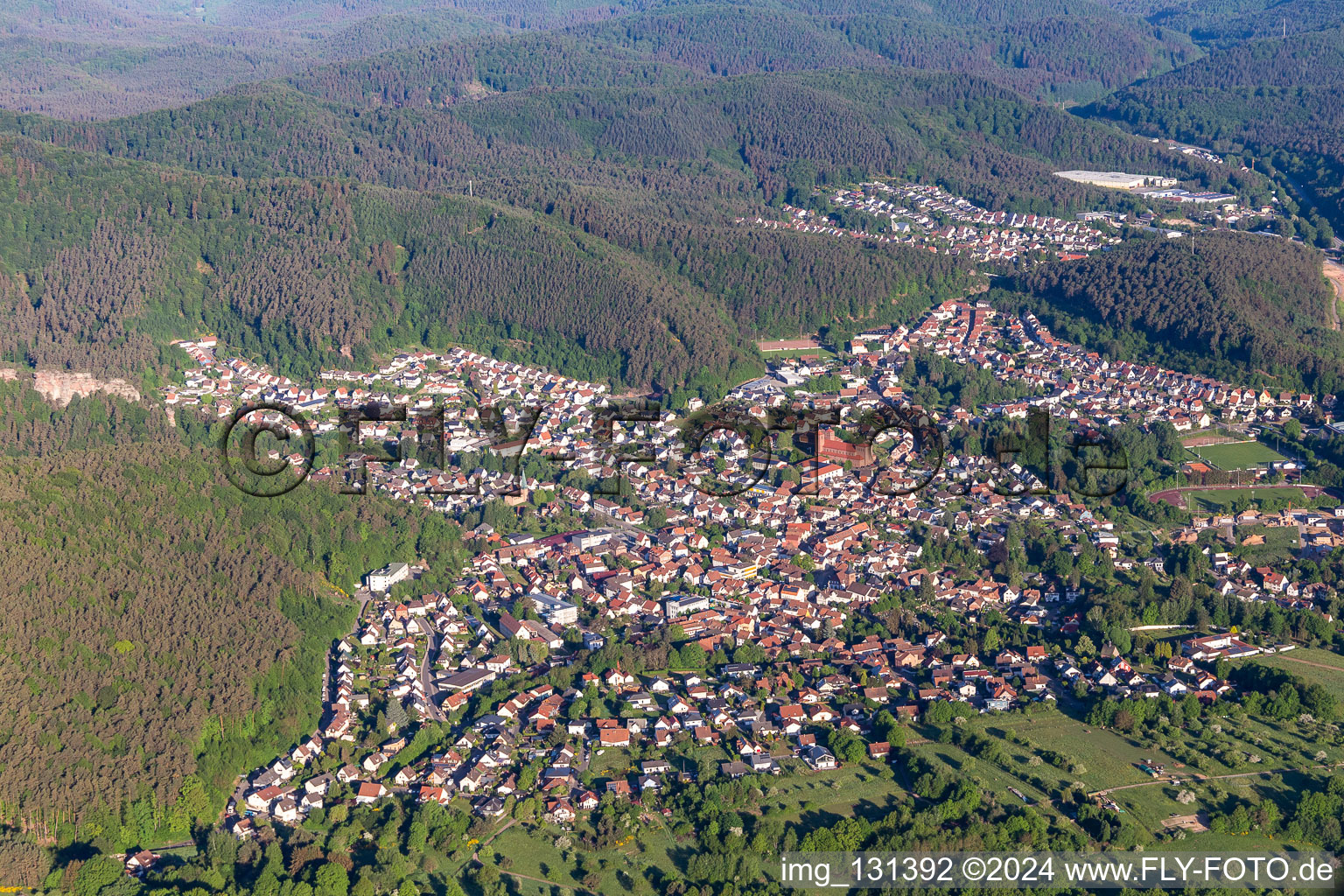 Hauenstein in the state Rhineland-Palatinate, Germany from above