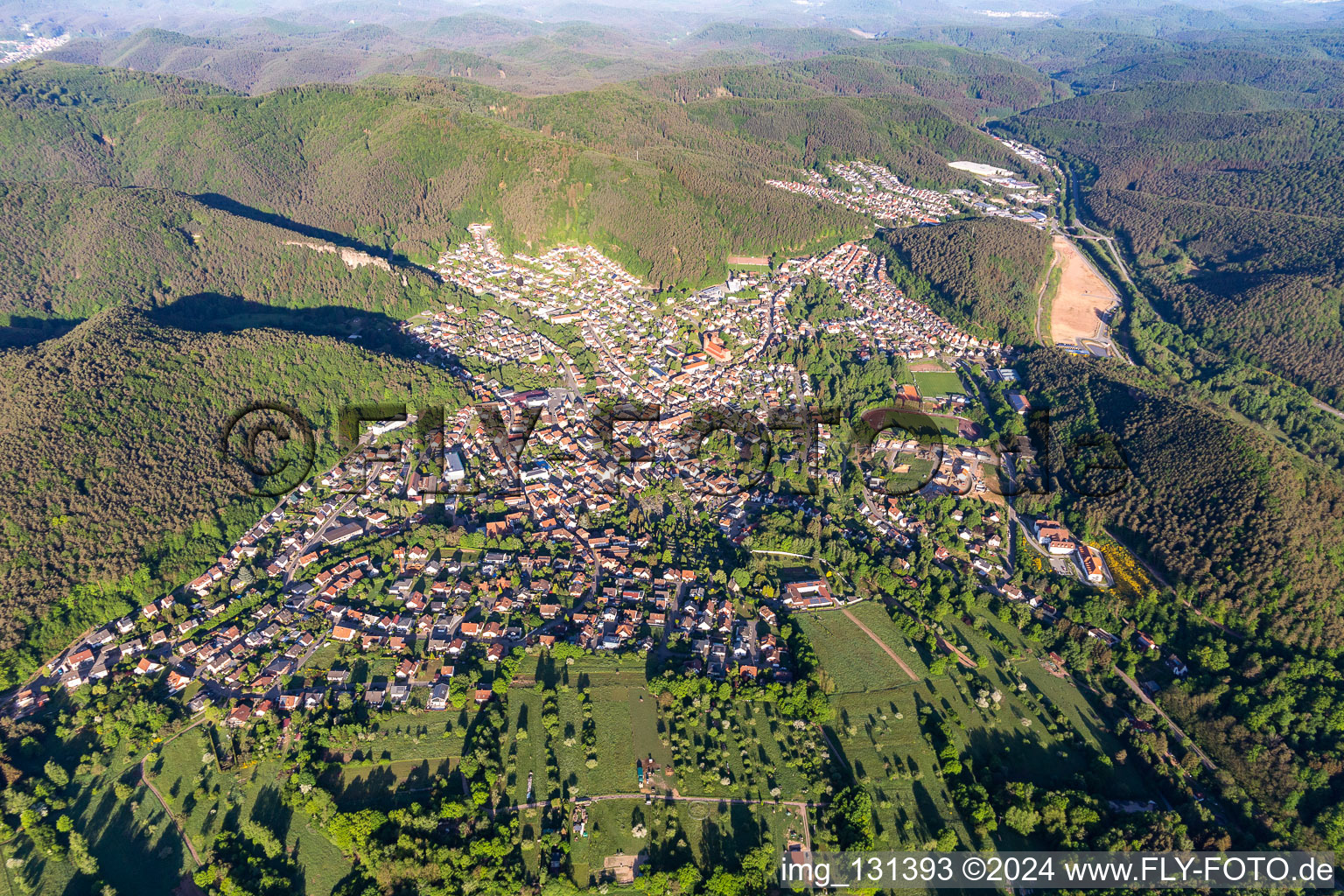 Hauenstein in the state Rhineland-Palatinate, Germany out of the air