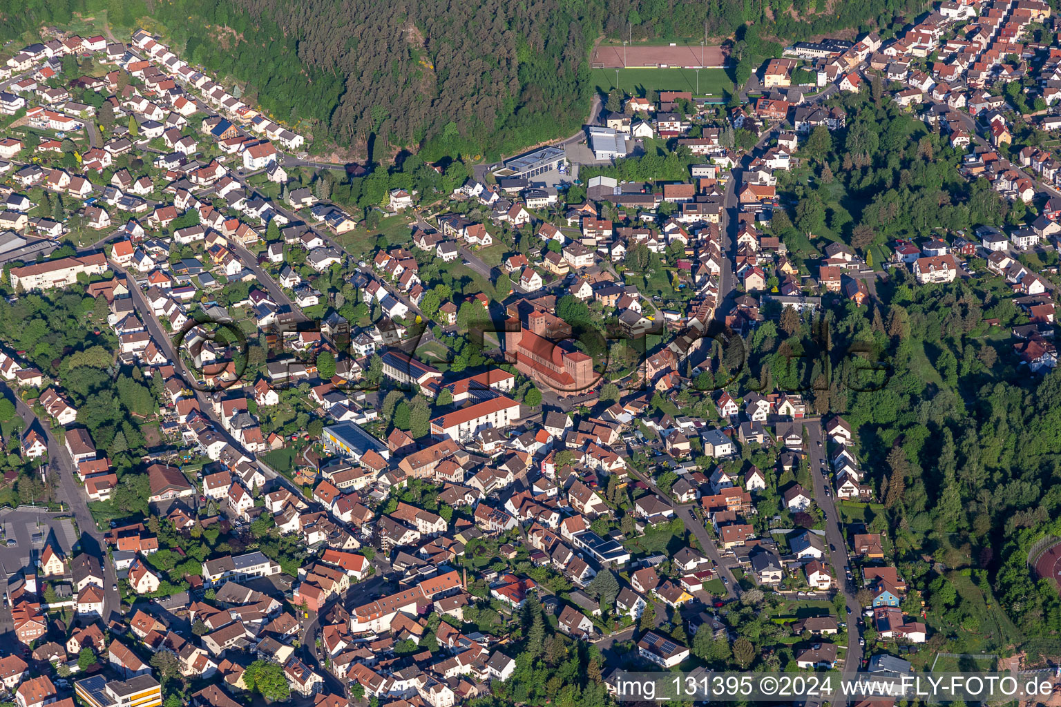 Hauenstein in the state Rhineland-Palatinate, Germany seen from above