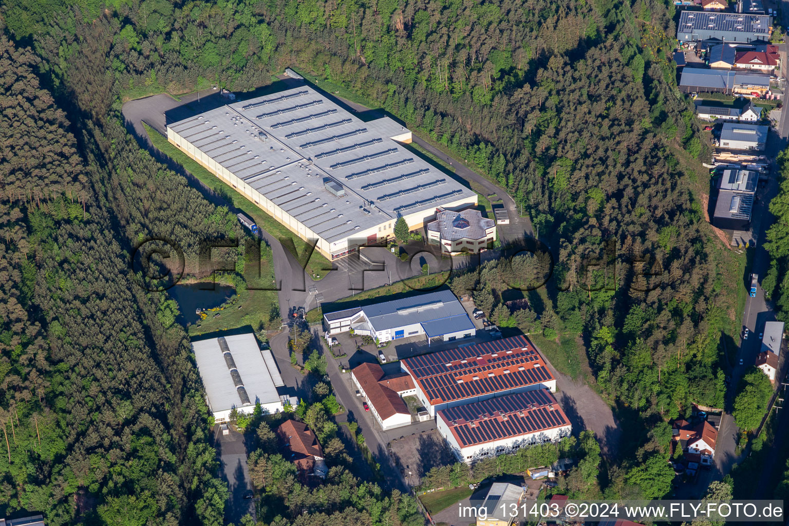 Aerial view of Schumacher Packaging GmbH Plant Hauenstein in Hauenstein in the state Rhineland-Palatinate, Germany