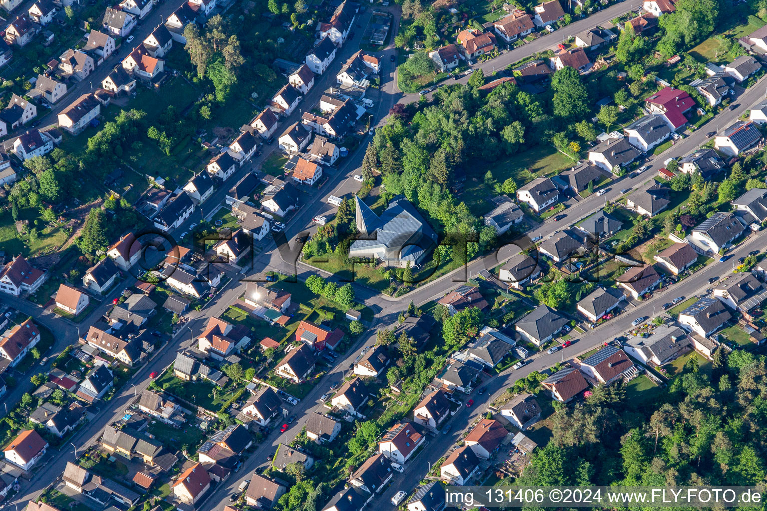 Bird's eye view of Hauenstein in the state Rhineland-Palatinate, Germany