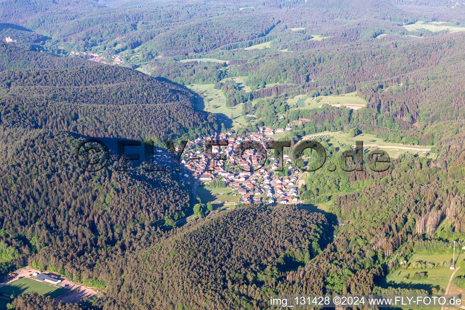 Vorderweidenthal in the state Rhineland-Palatinate, Germany from the drone perspective