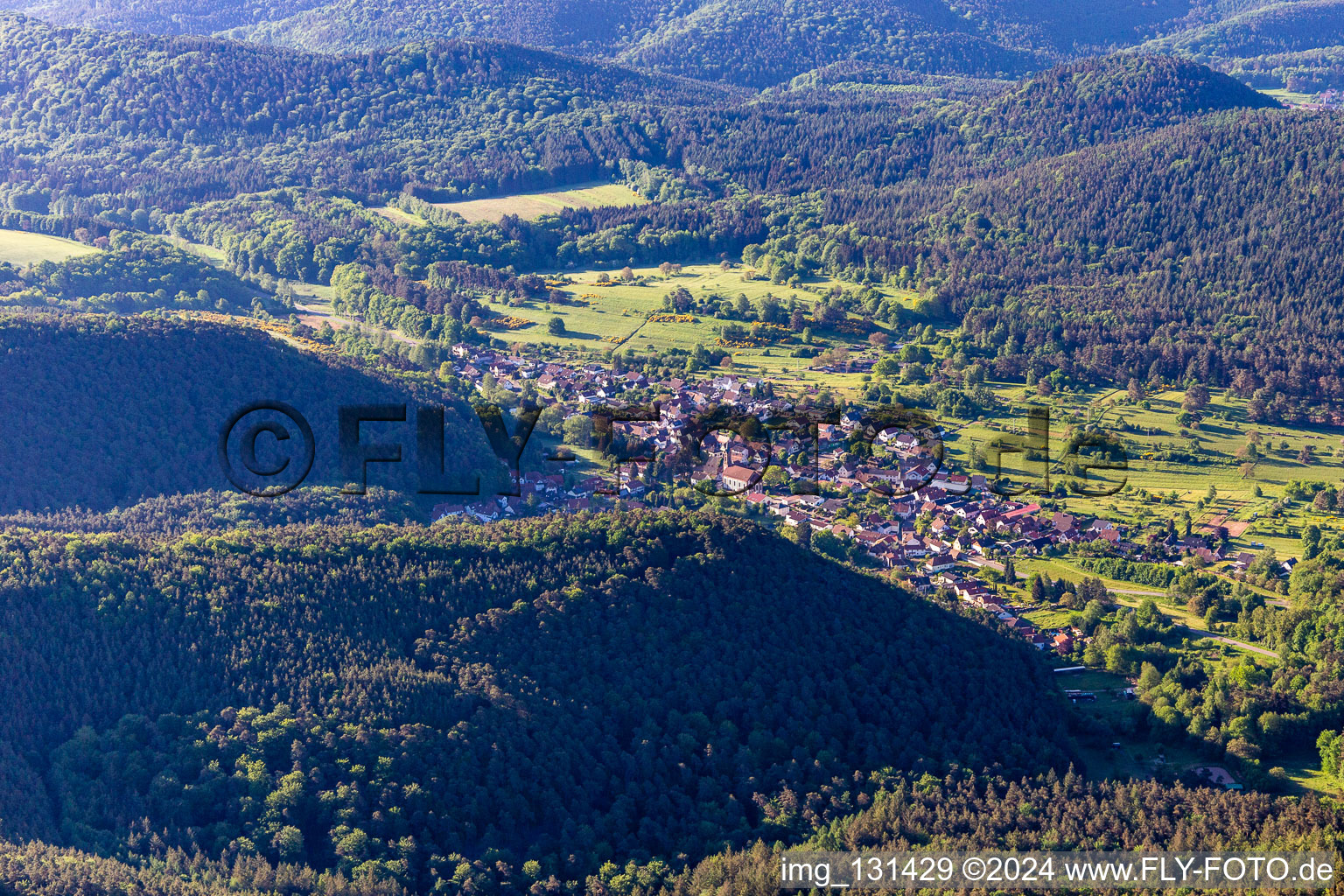 Drone image of Birkenhördt in the state Rhineland-Palatinate, Germany