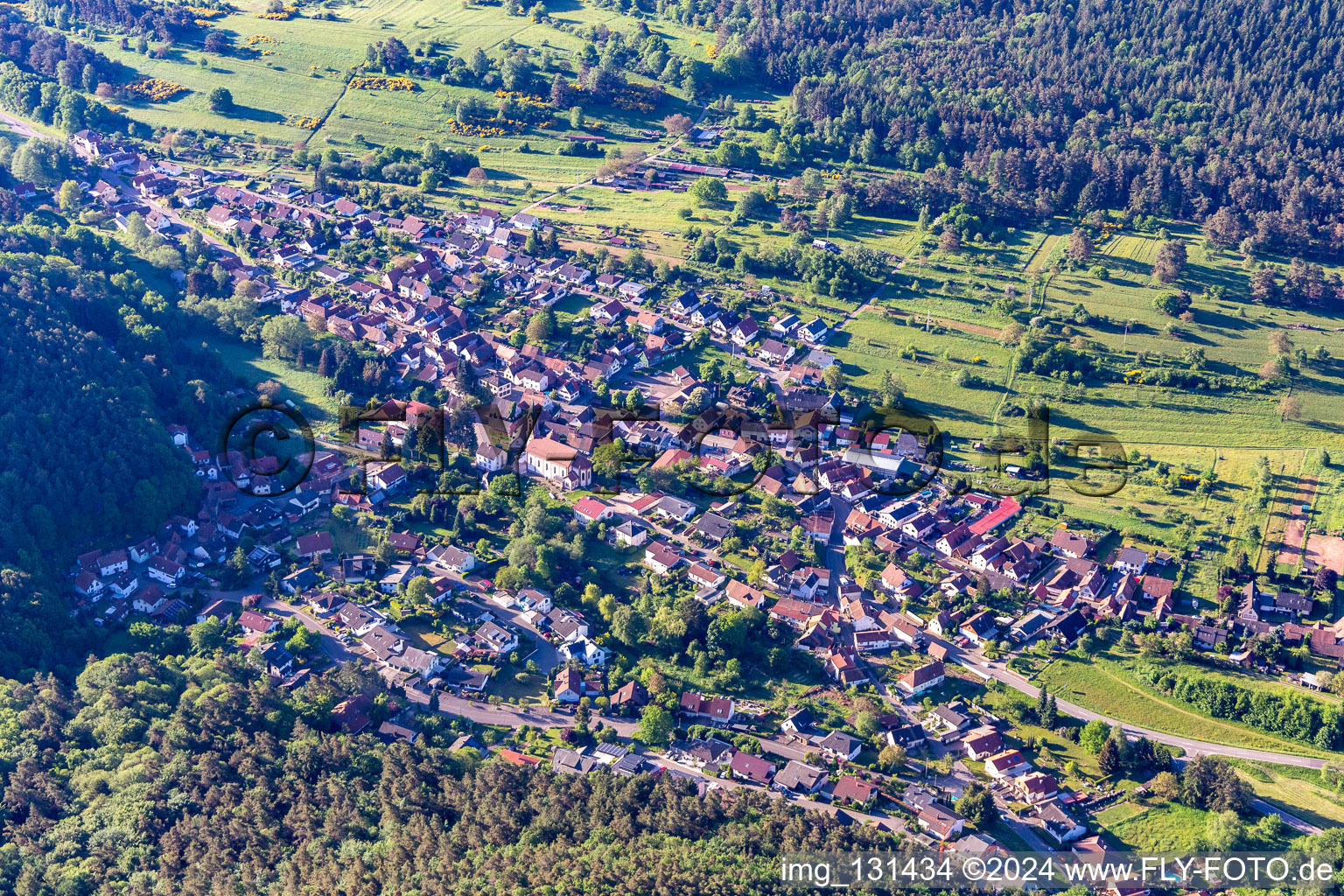 Birkenhördt in the state Rhineland-Palatinate, Germany from the drone perspective