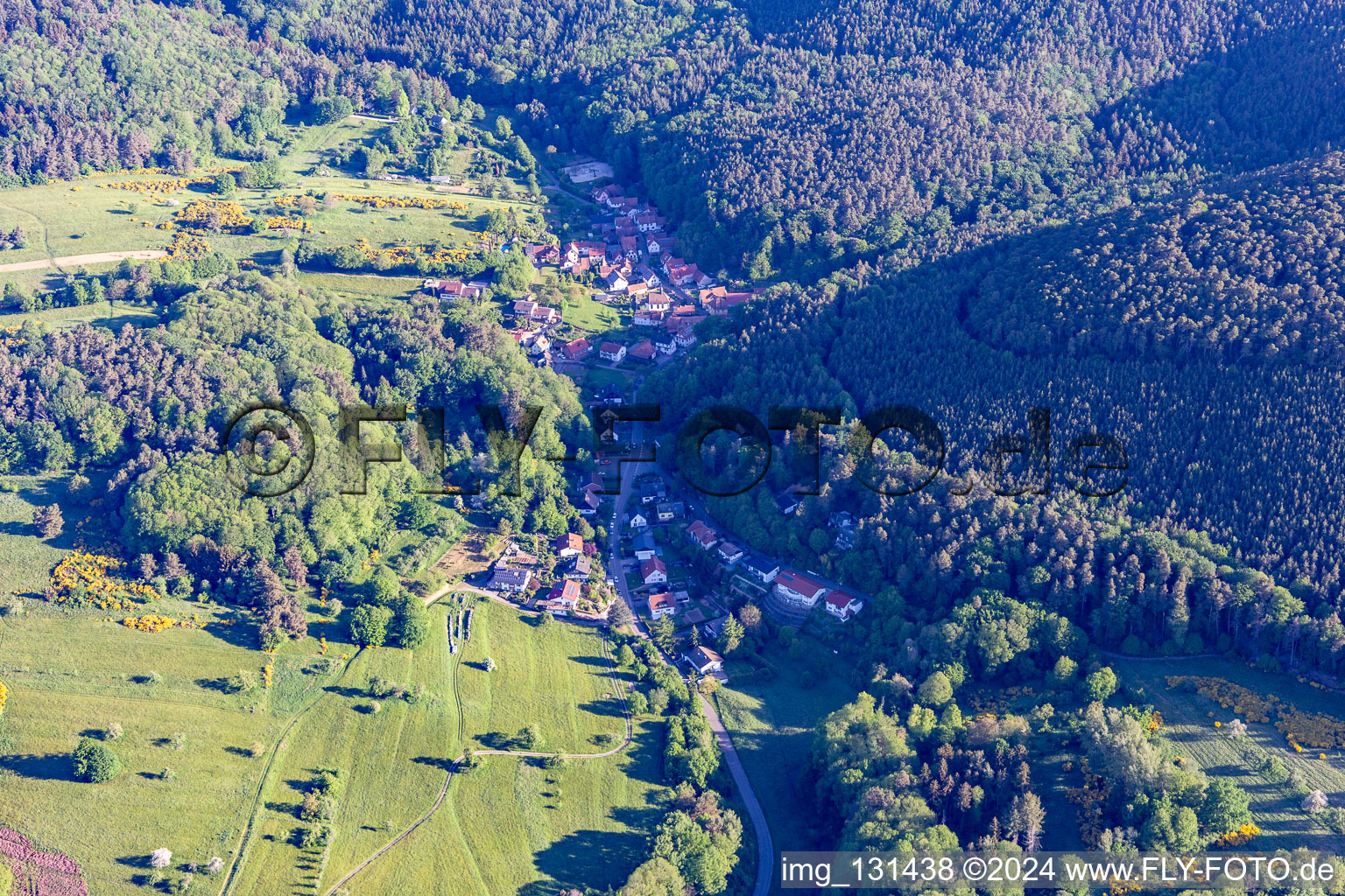 District Blankenborn in Bad Bergzabern in the state Rhineland-Palatinate, Germany viewn from the air