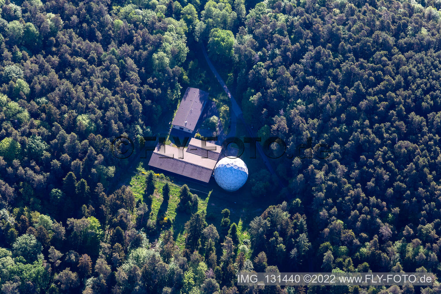 Aerial photograpy of Radar station in Pleisweiler-Oberhofen in the state Rhineland-Palatinate, Germany