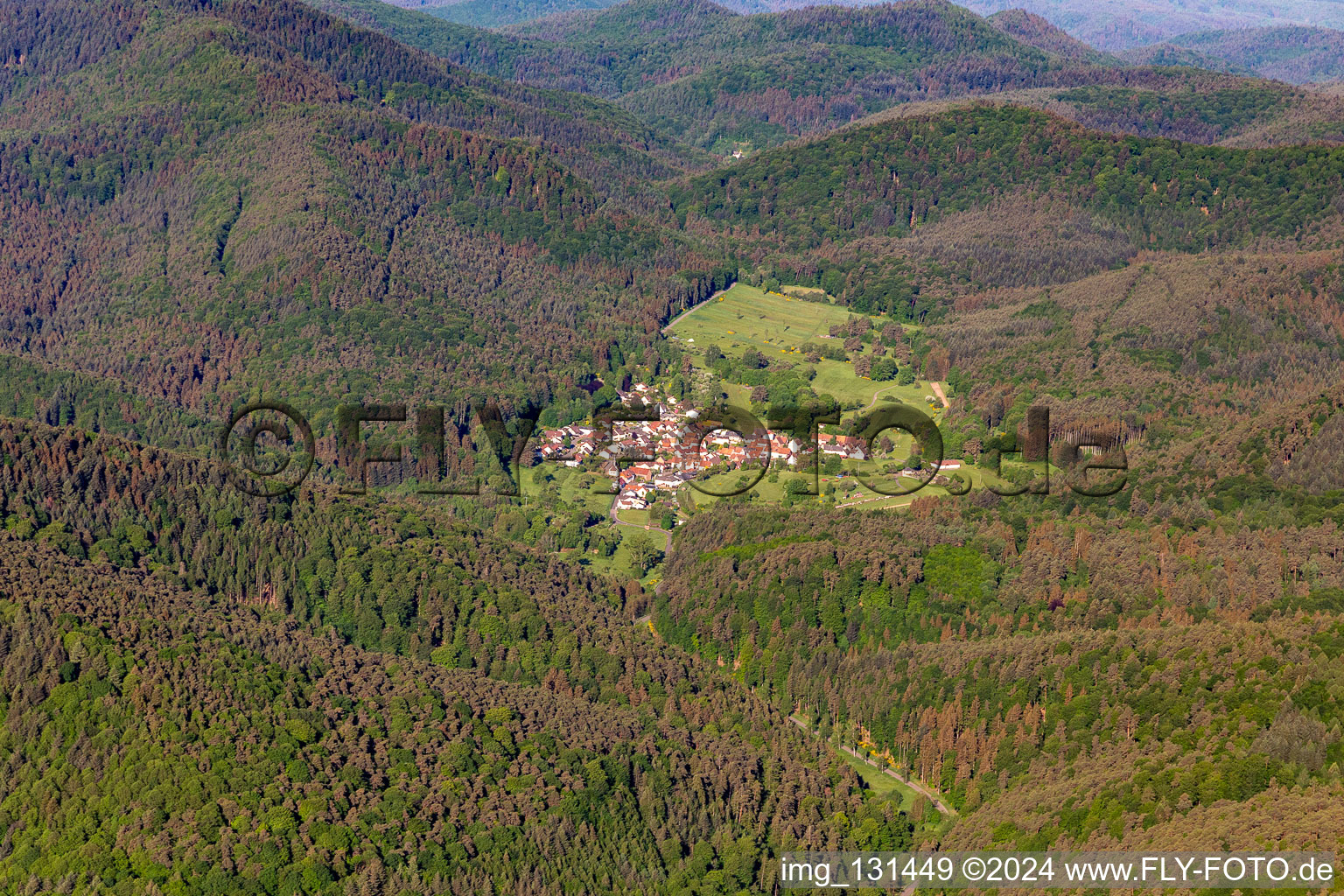 Böllenborn in the state Rhineland-Palatinate, Germany from the plane