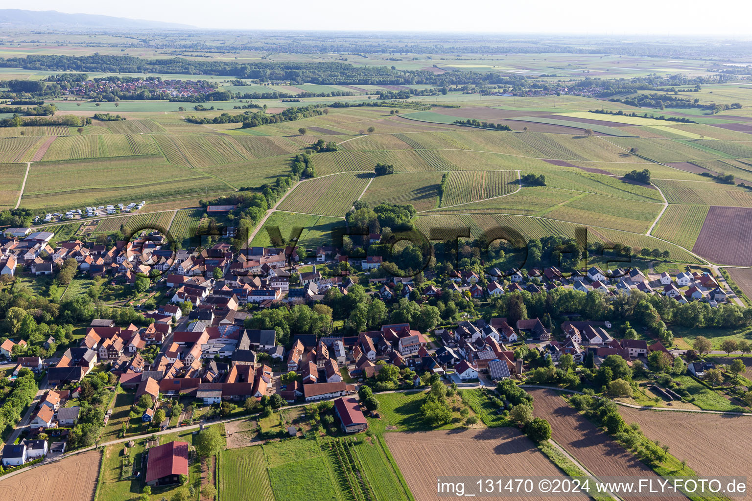 Aerial photograpy of Dierbach in the state Rhineland-Palatinate, Germany