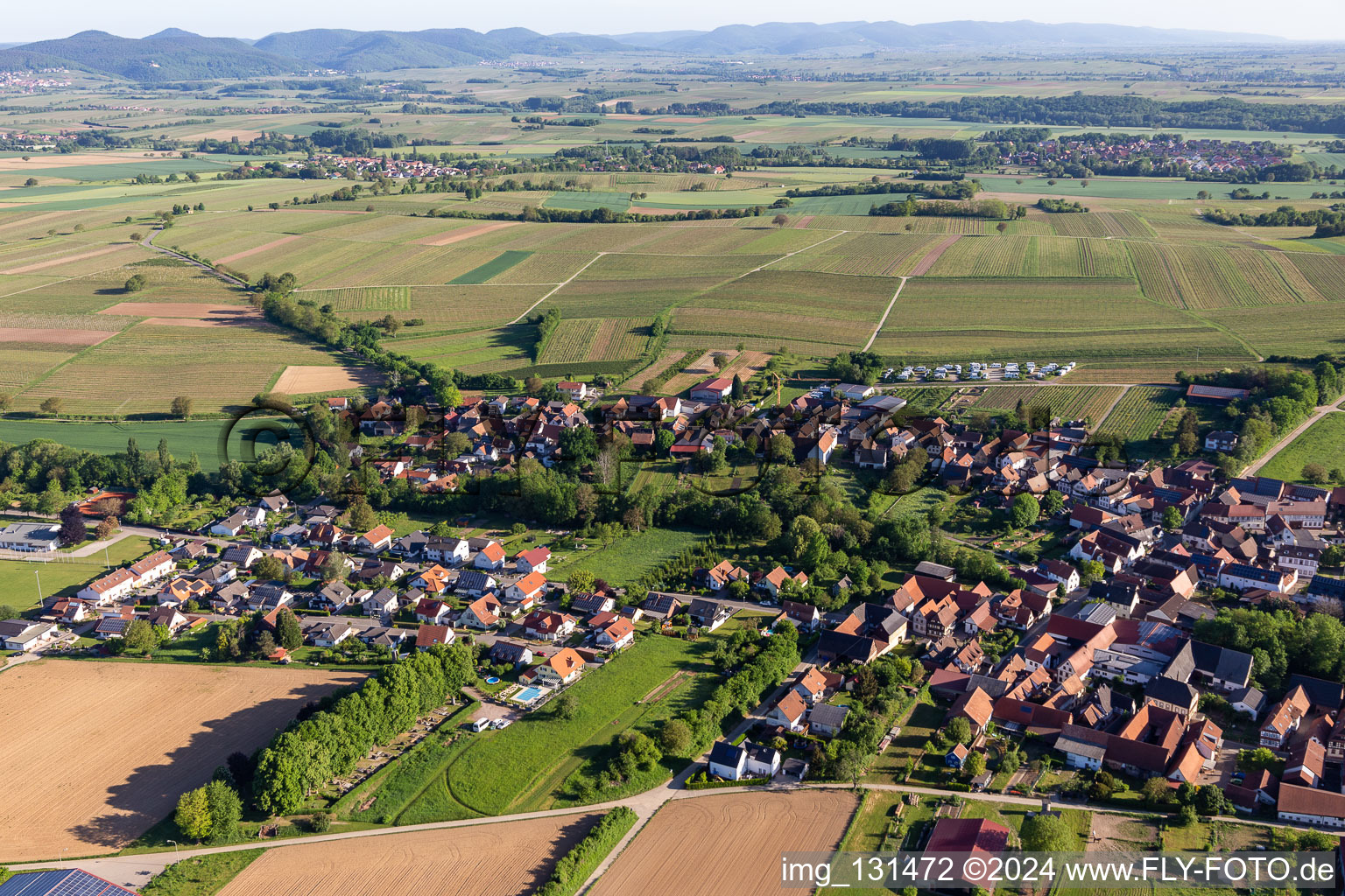 Dierbach in the state Rhineland-Palatinate, Germany from above