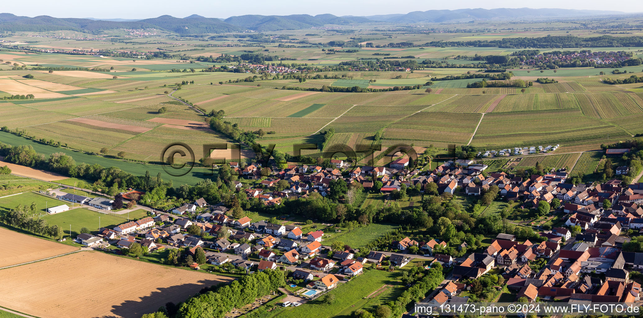 Dierbach in the state Rhineland-Palatinate, Germany seen from above