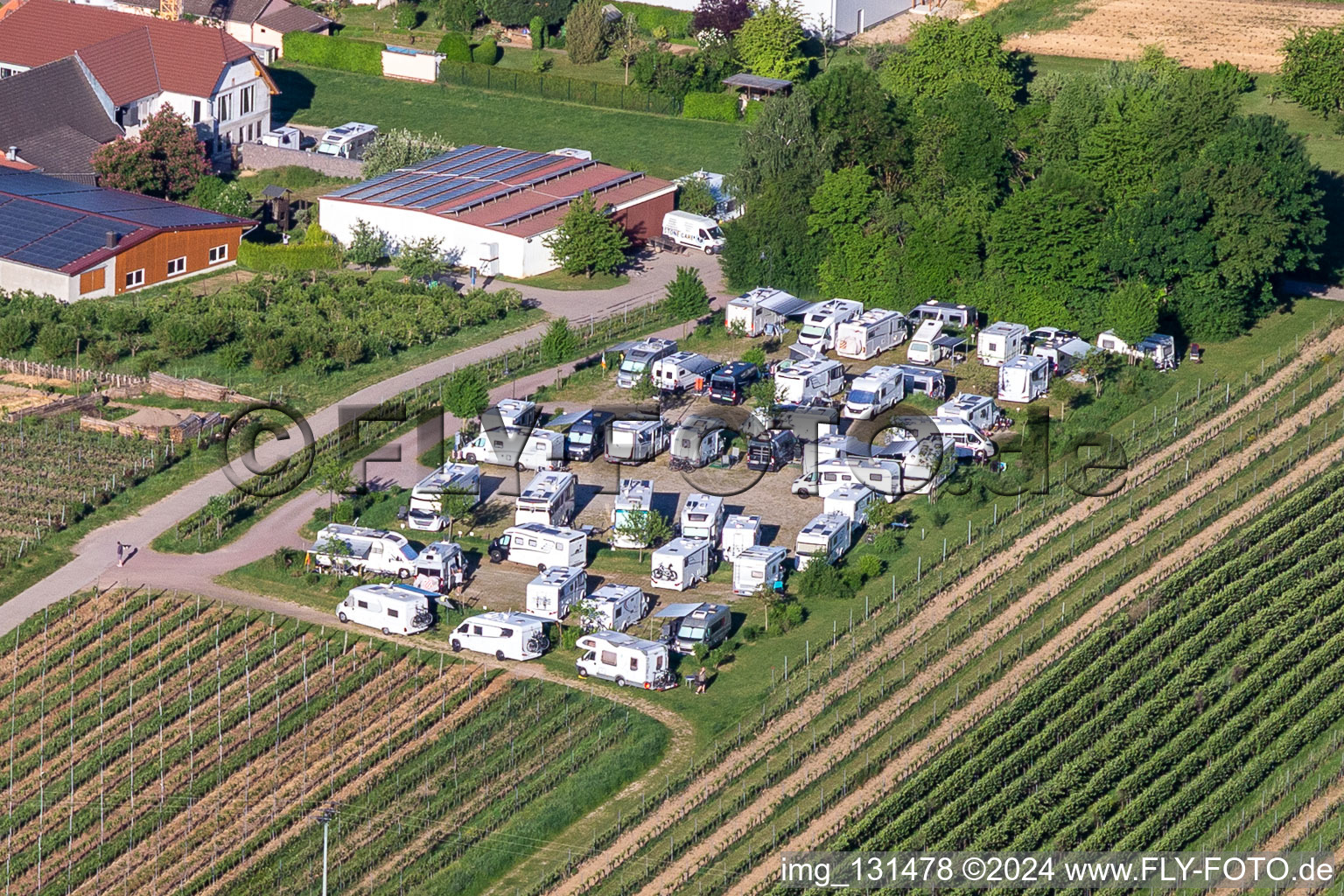 Motorhome parking space in Dierbach in the state Rhineland-Palatinate, Germany