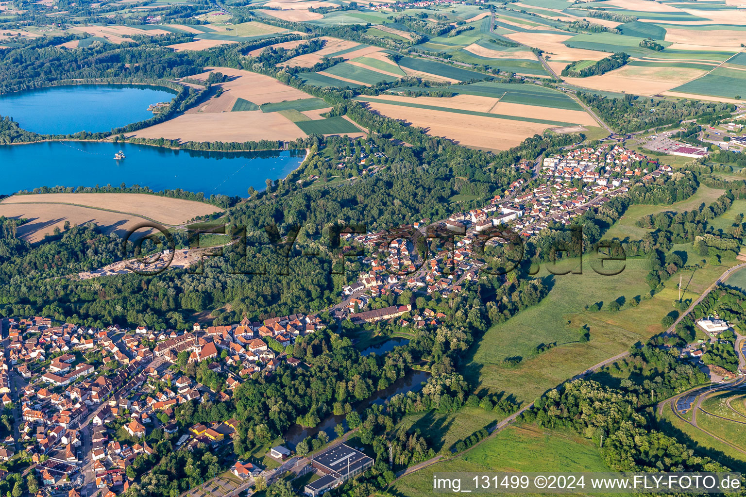 Oblique view of Lauterbourg in the state Bas-Rhin, France