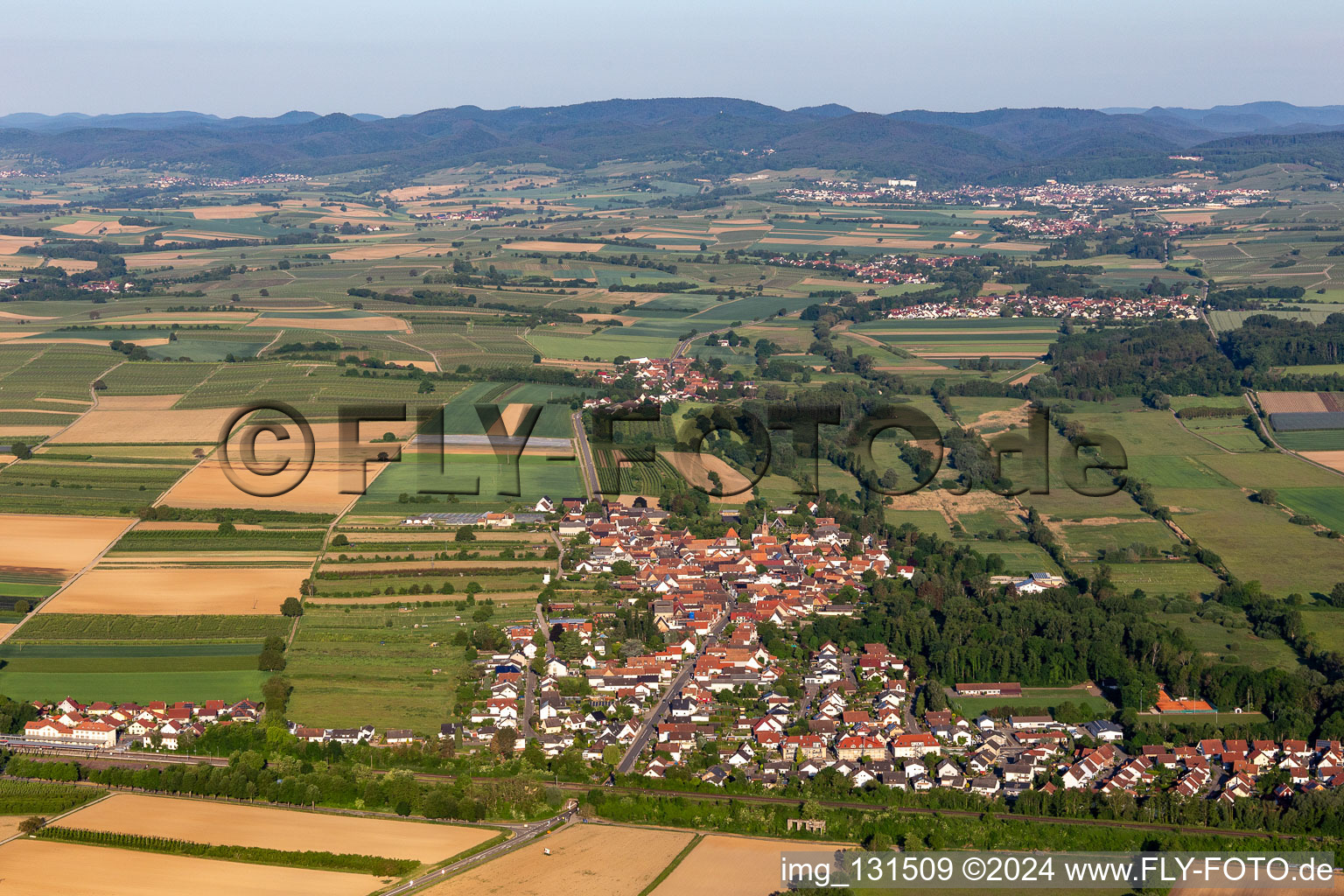 Oblique view of Winden in the state Rhineland-Palatinate, Germany