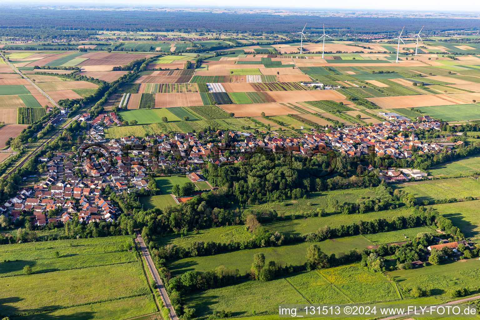 Winden in the state Rhineland-Palatinate, Germany from above