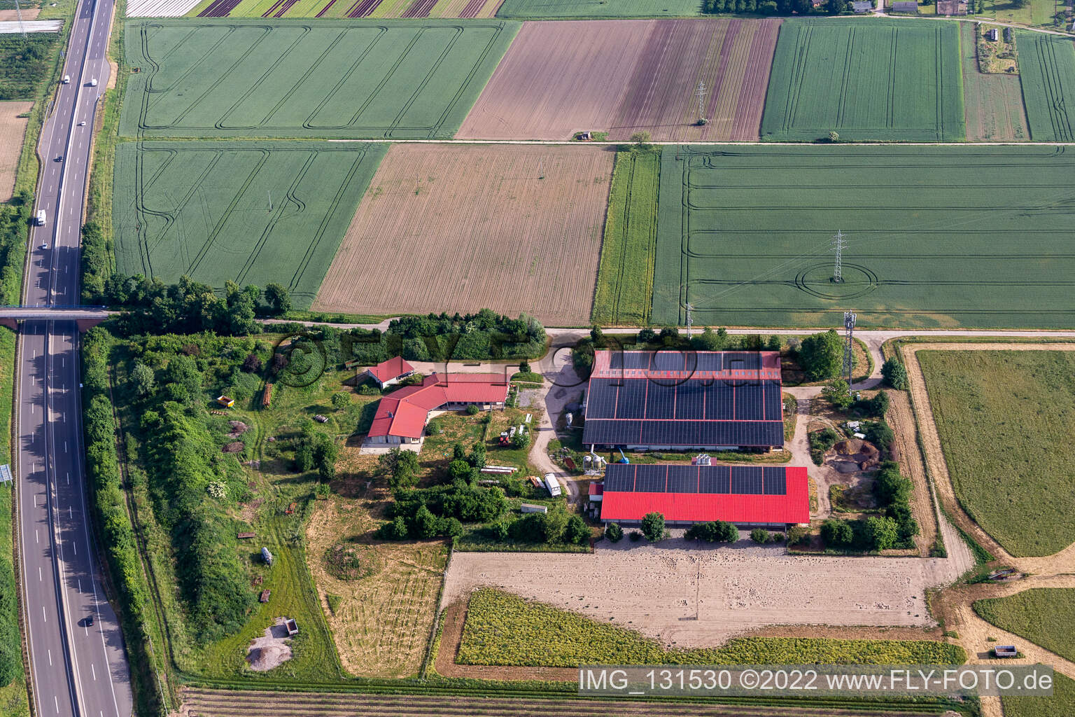 Erlenbach bei Kandel in the state Rhineland-Palatinate, Germany seen from a drone