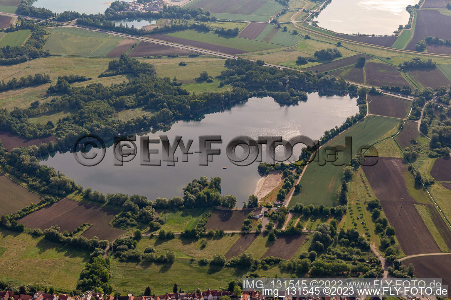 Johanneswiese quarry lake in Jockgrim in the state Rhineland-Palatinate, Germany