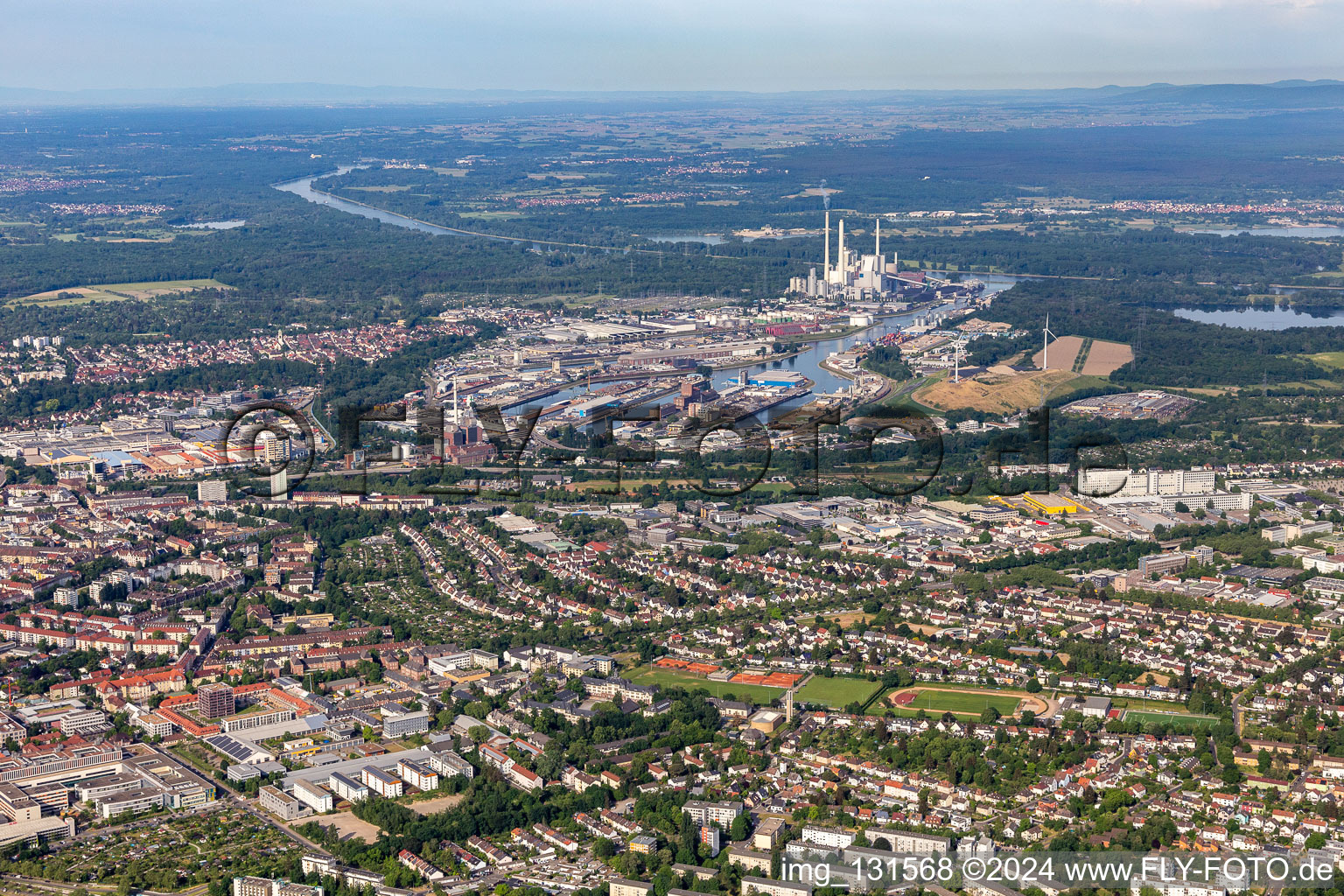 Rhine port in the district Mühlburg in Karlsruhe in the state Baden-Wuerttemberg, Germany