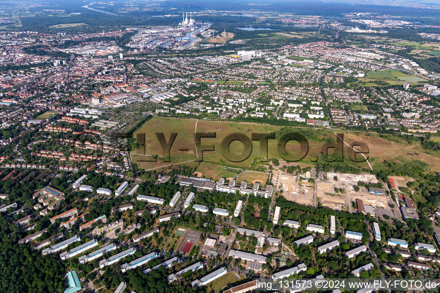 Old airfield in the district Nordstadt in Karlsruhe in the state Baden-Wuerttemberg, Germany