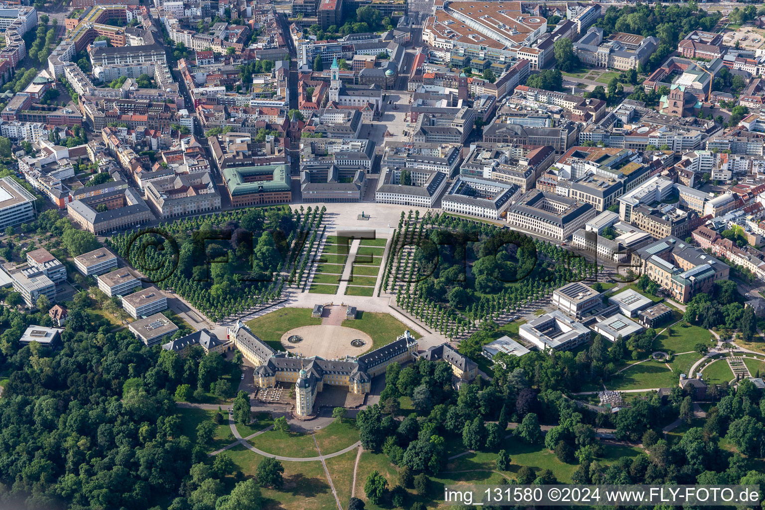 Castle Karlsruhe in the district Innenstadt-West in Karlsruhe in the state Baden-Wuerttemberg, Germany