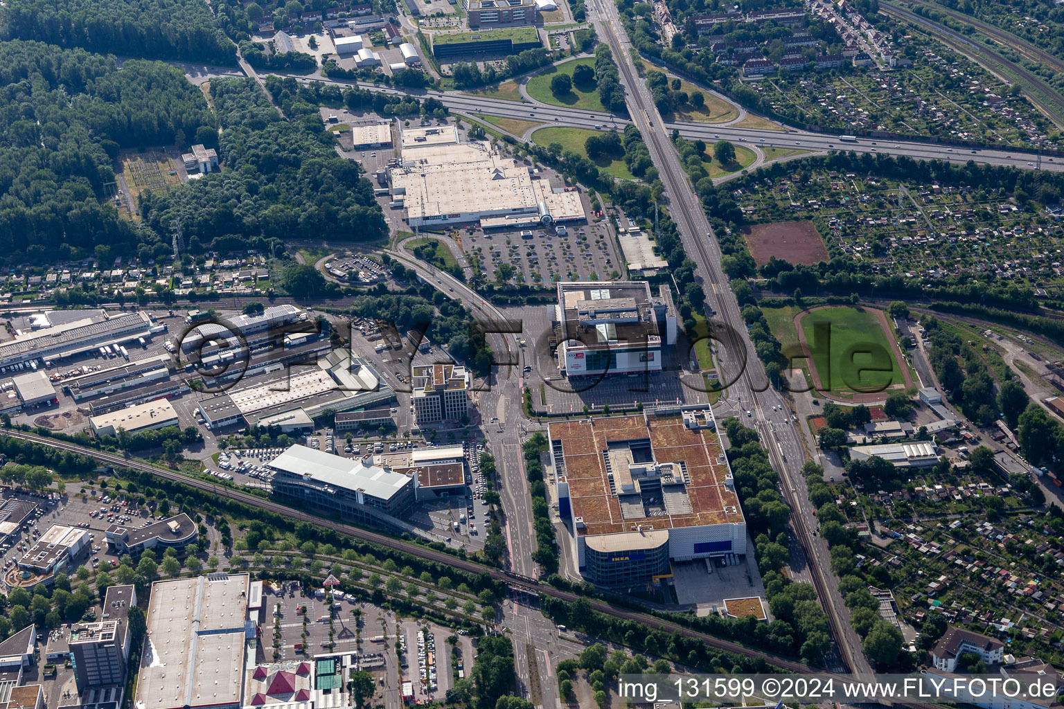 Durlacher Allee with IKEA furniture store Karlsruhe in the district Rintheim in Karlsruhe in the state Baden-Wuerttemberg, Germany