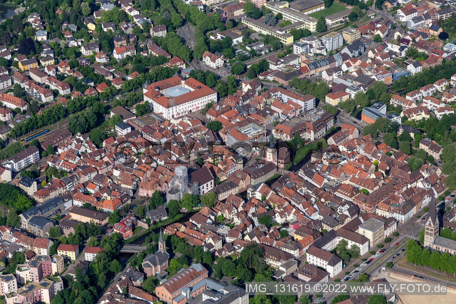 Historical old city in Ettlingen in the state Baden-Wuerttemberg, Germany