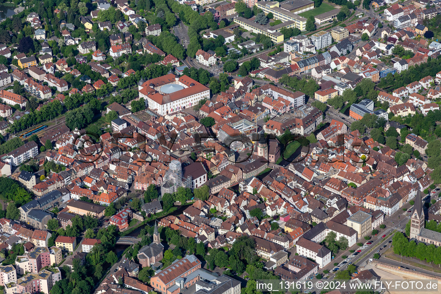 Historical old city in Ettlingen in the state Baden-Wuerttemberg, Germany