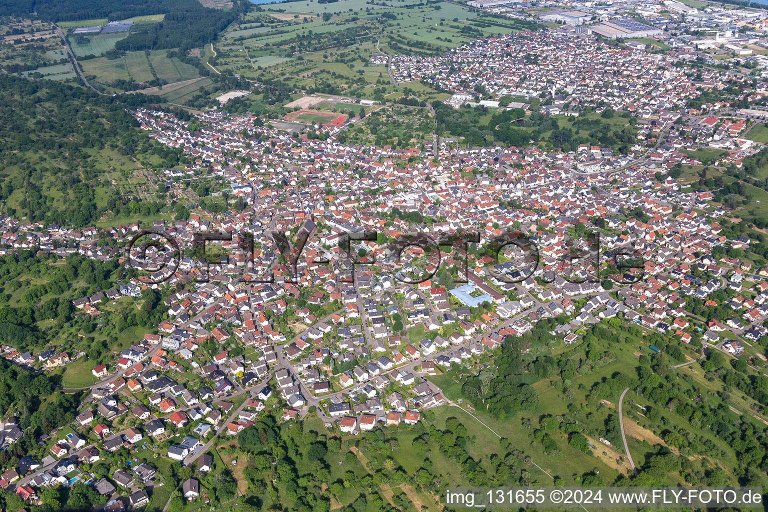 Bird's eye view of Malsch in the state Baden-Wuerttemberg, Germany