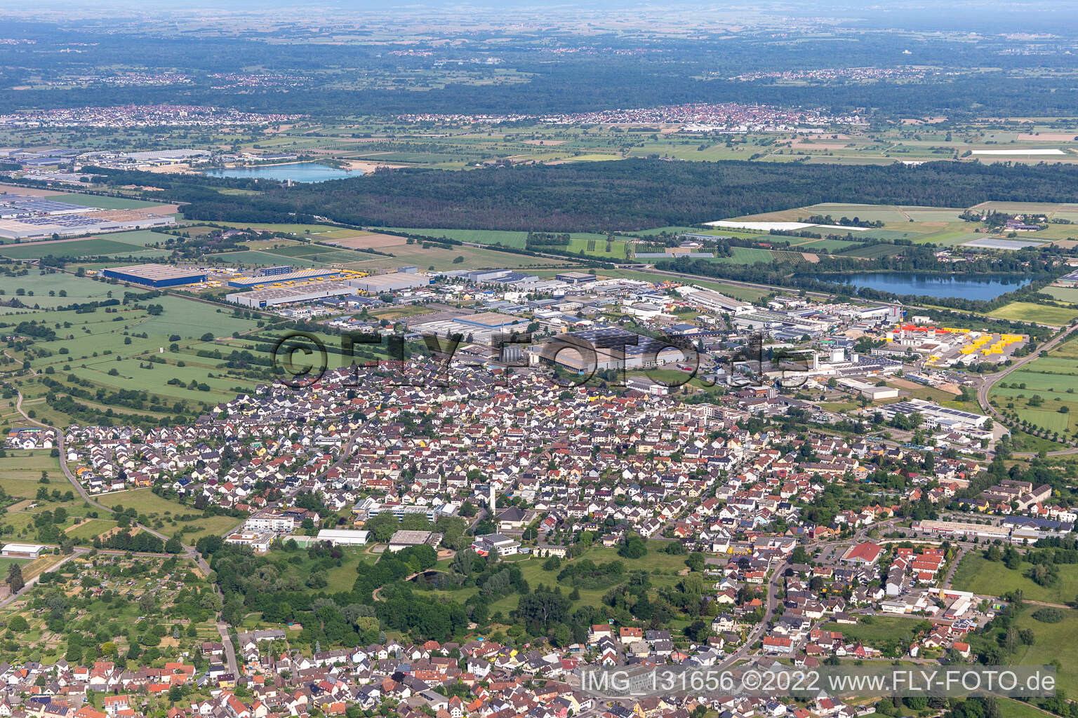 Malsch in the state Baden-Wuerttemberg, Germany viewn from the air