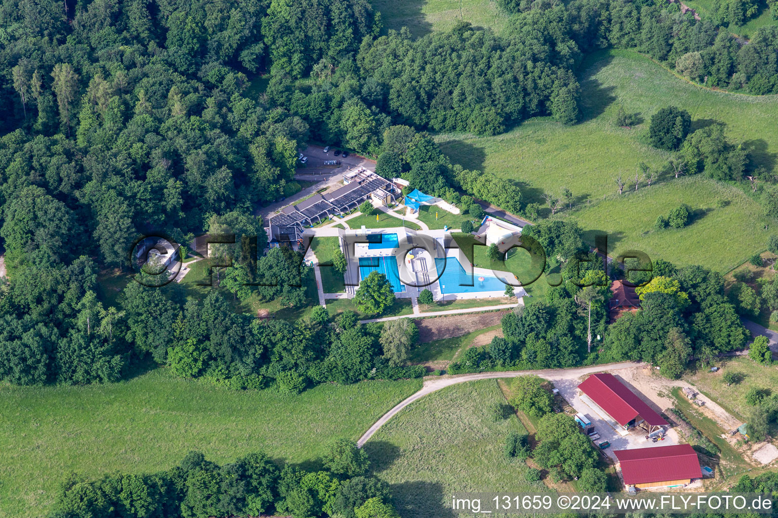 The outdoor pool Malsch in the district Waldprechtsweier in Malsch in the state Baden-Wuerttemberg, Germany